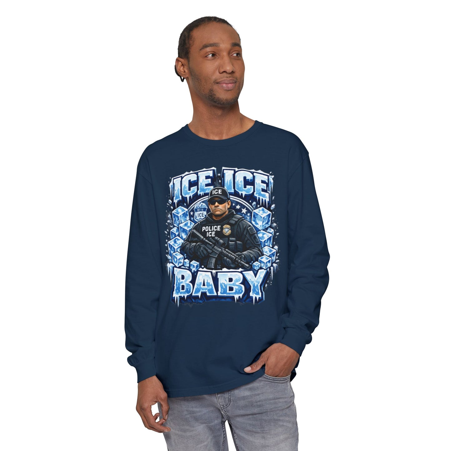 Ice Ice Baby Police Graphic Long Sleeve Tee