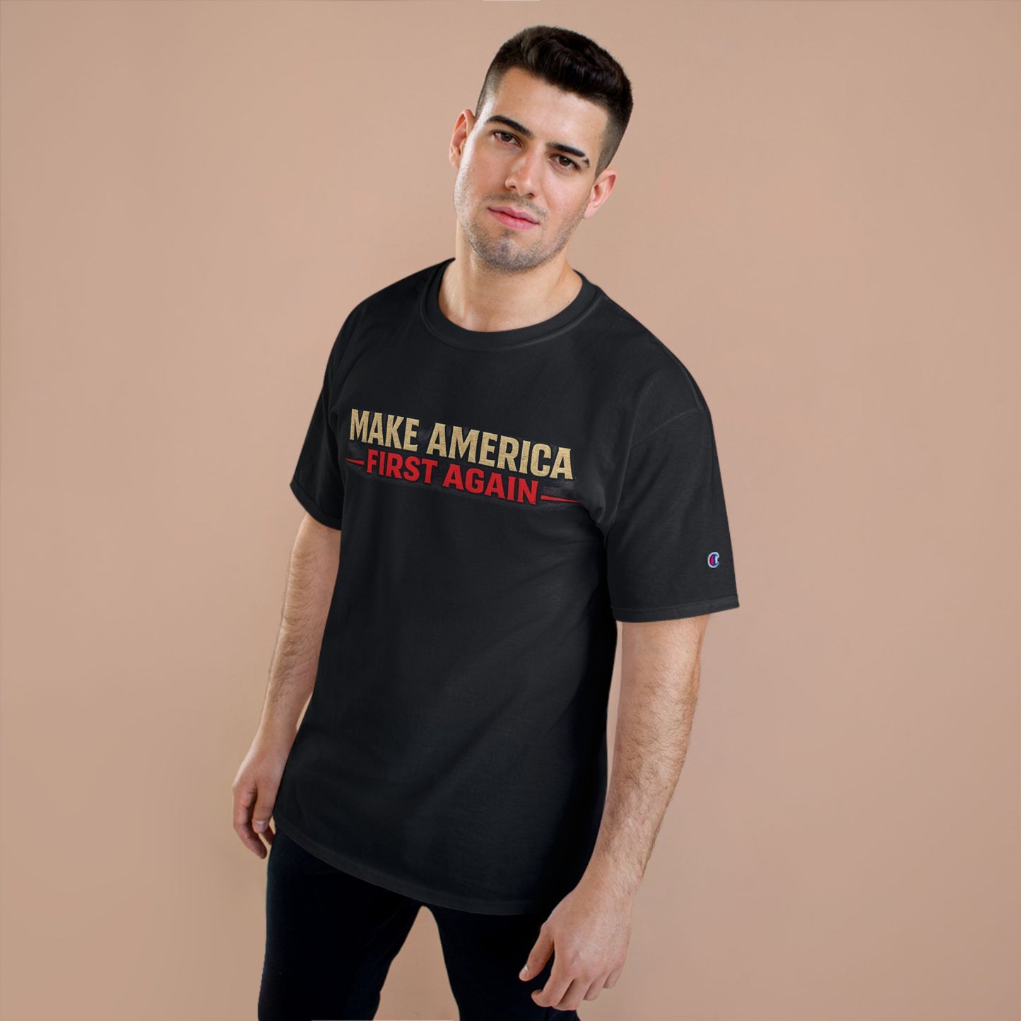 "Make America First Again" Book Merch Champion Brand T-Shirt