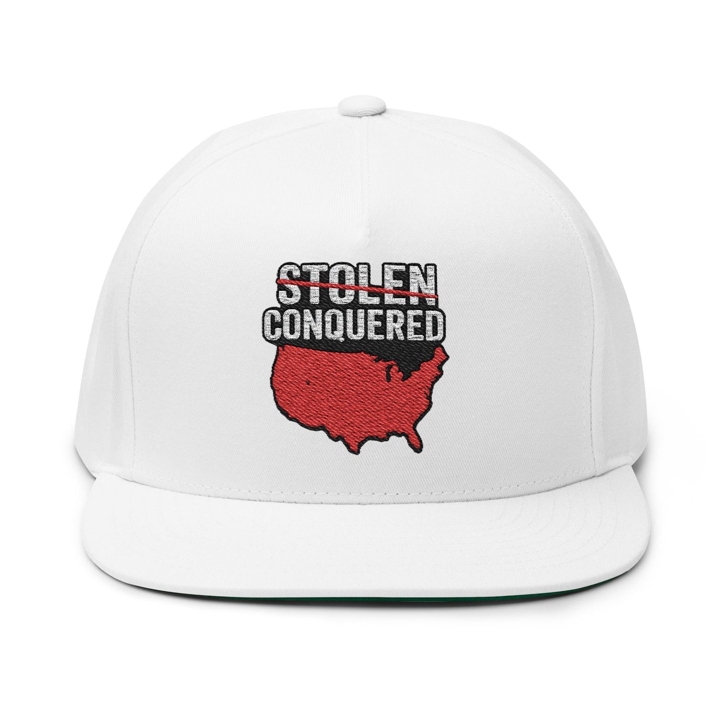 Stolen Conquered USA Embroidered Flat Bill Cap