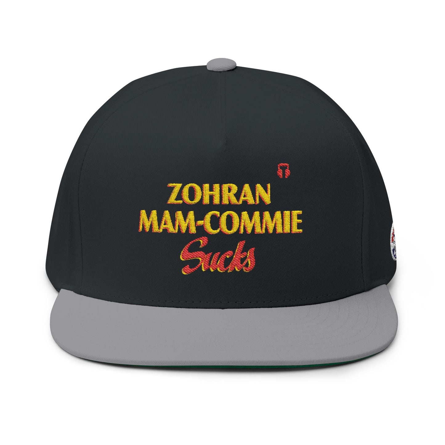 Zohran Mam-Commie Sucks Embroidered Snapback Flat Bill Cap