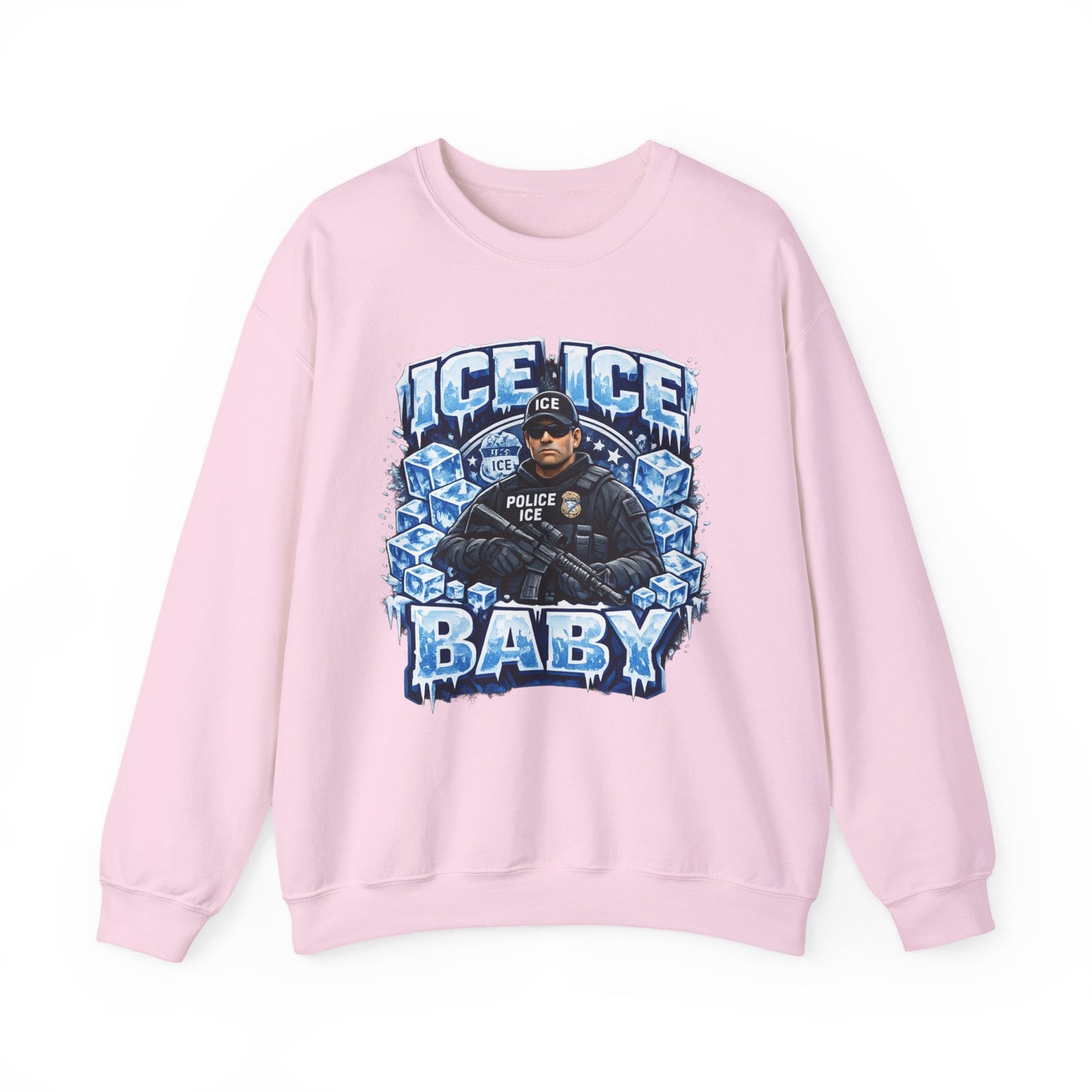 Ice Ice Baby ICE Agent Gildan Brand Crewneck Sweatshirt