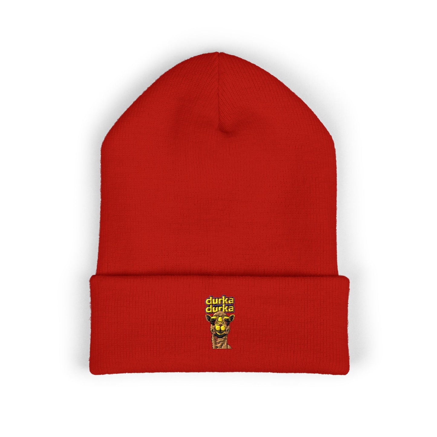 "Durka Durka" Camel Cuffed Beanie