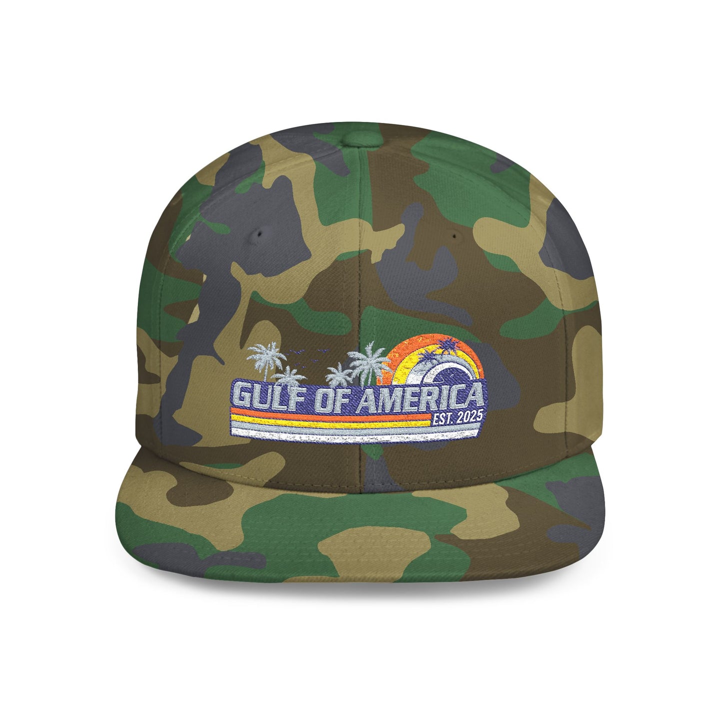 Gulf of America Vintage Embroidered Flat Bill Hat