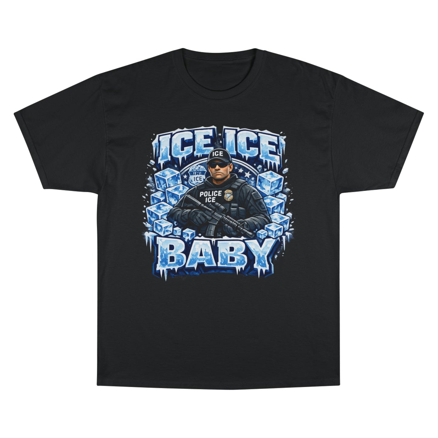 Ice Ice Baby ICE Agent Champion Brand T-Shirt