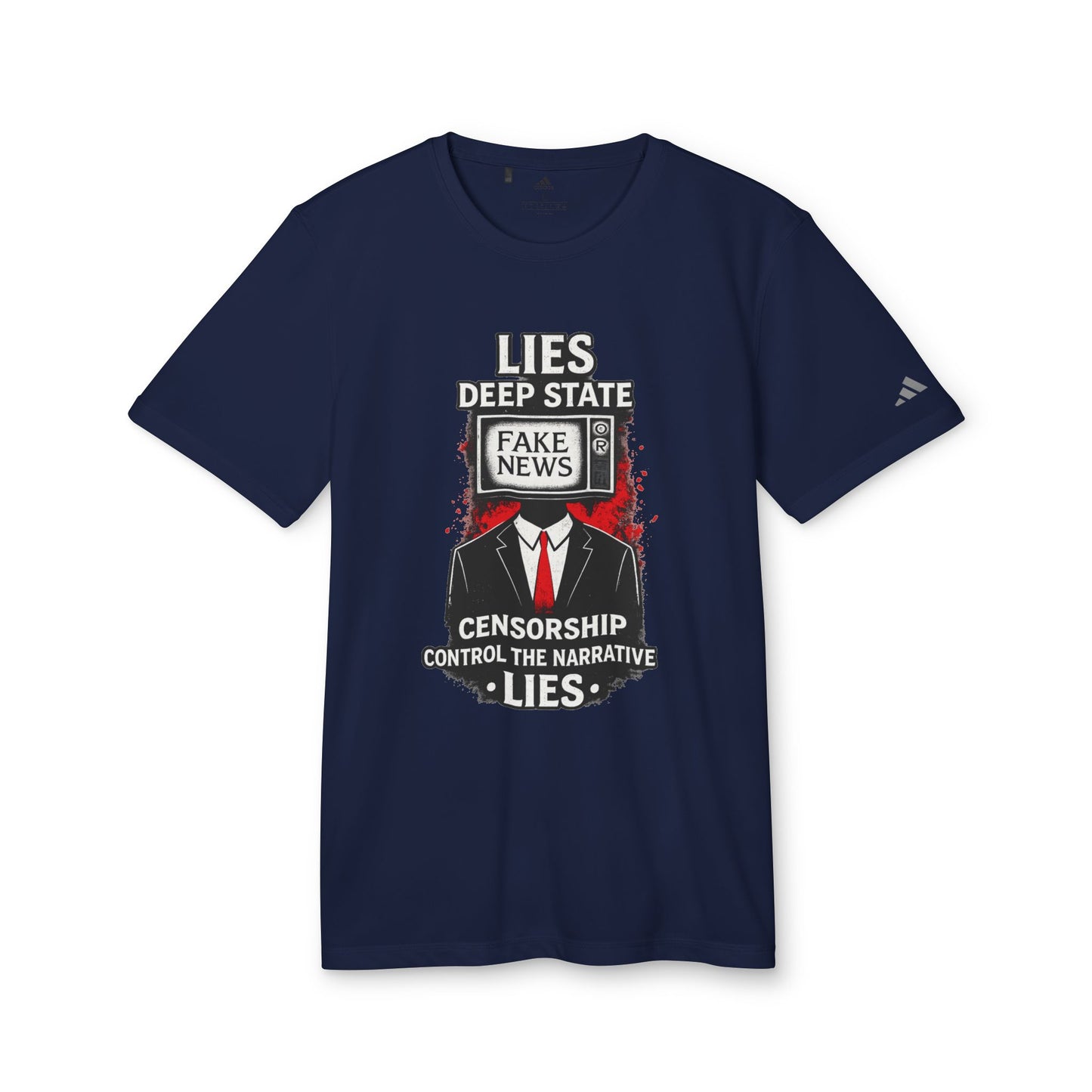 Fake News Political Statement Adidas Brand T-Shirt