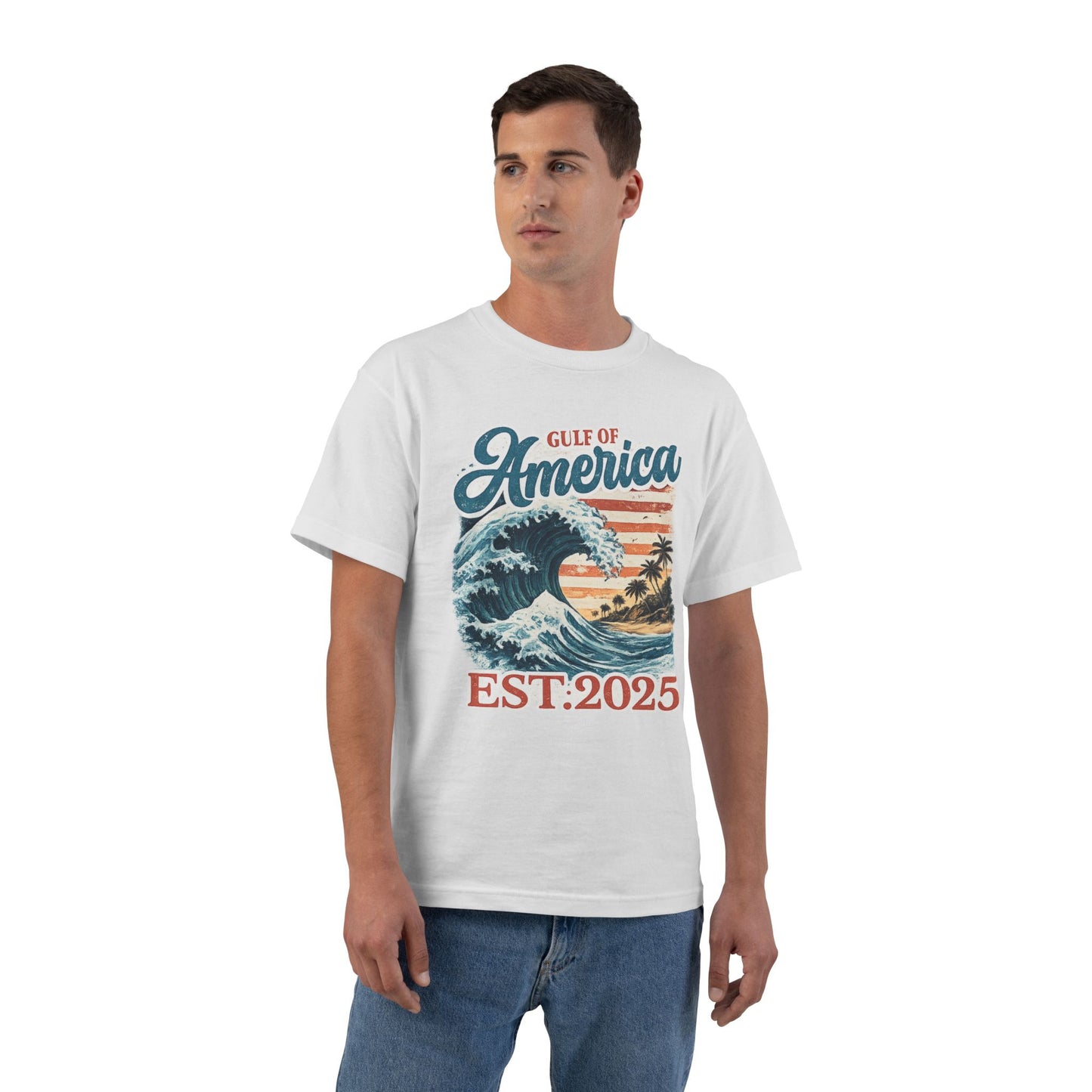 Gulf of America Est. 2025 Waves Hanes Brand T-Shirt