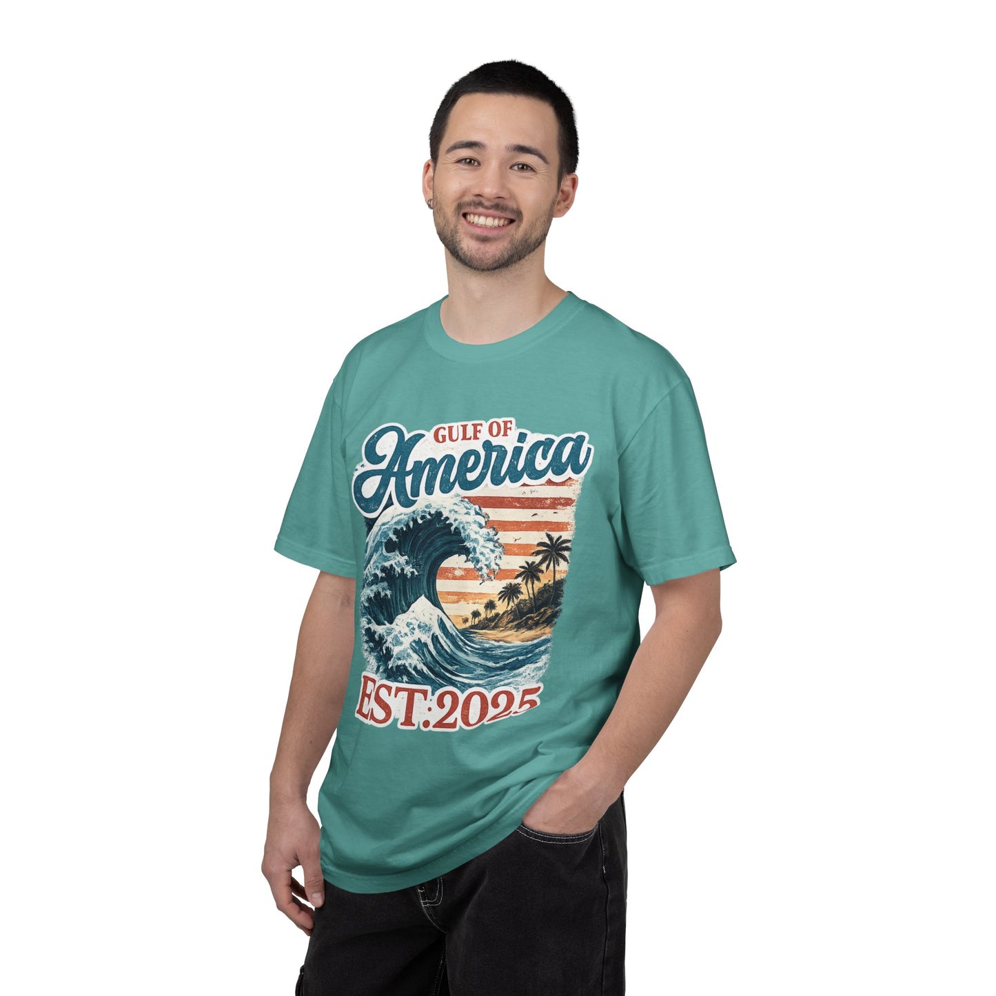 Gulf of America Est. 2025 Waves Comfort Color Brand T‑Shirt