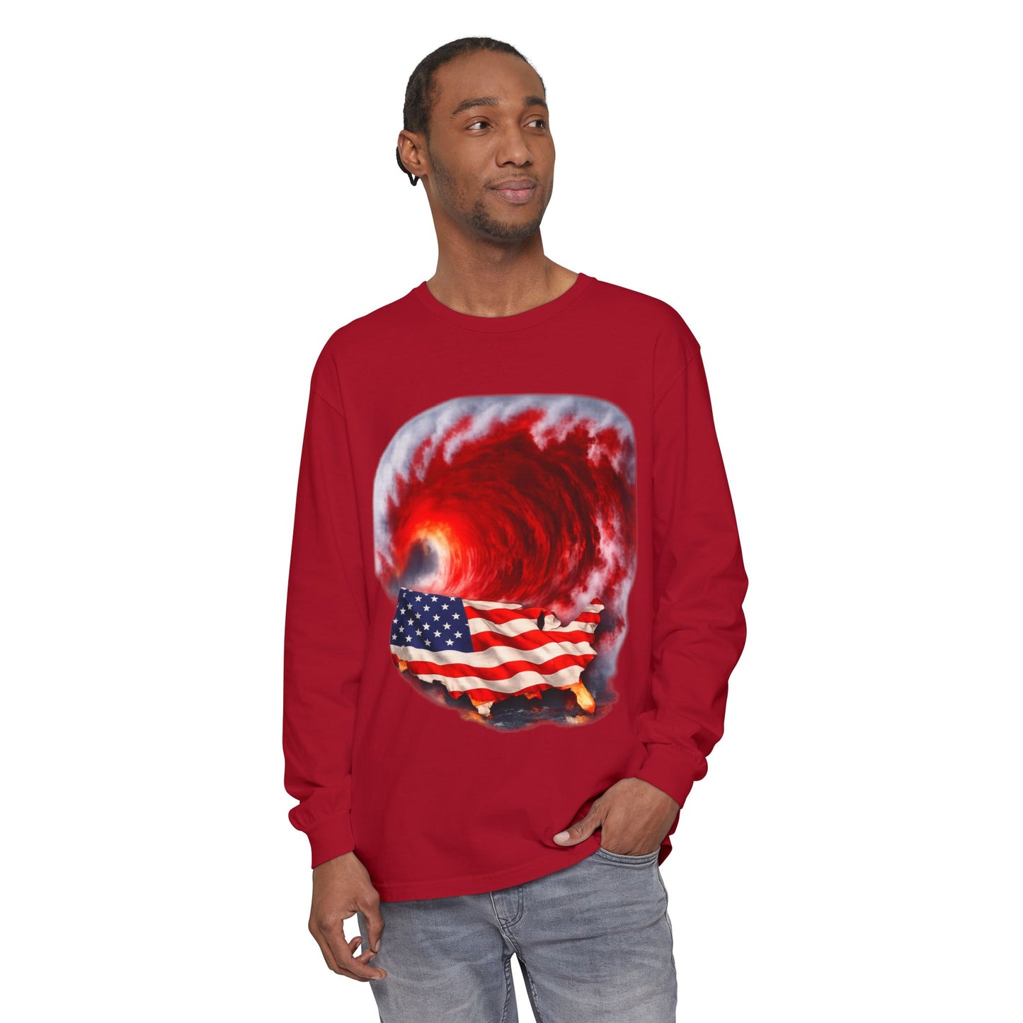 Red Wave USA Comfort Color Brand Long Sleeve