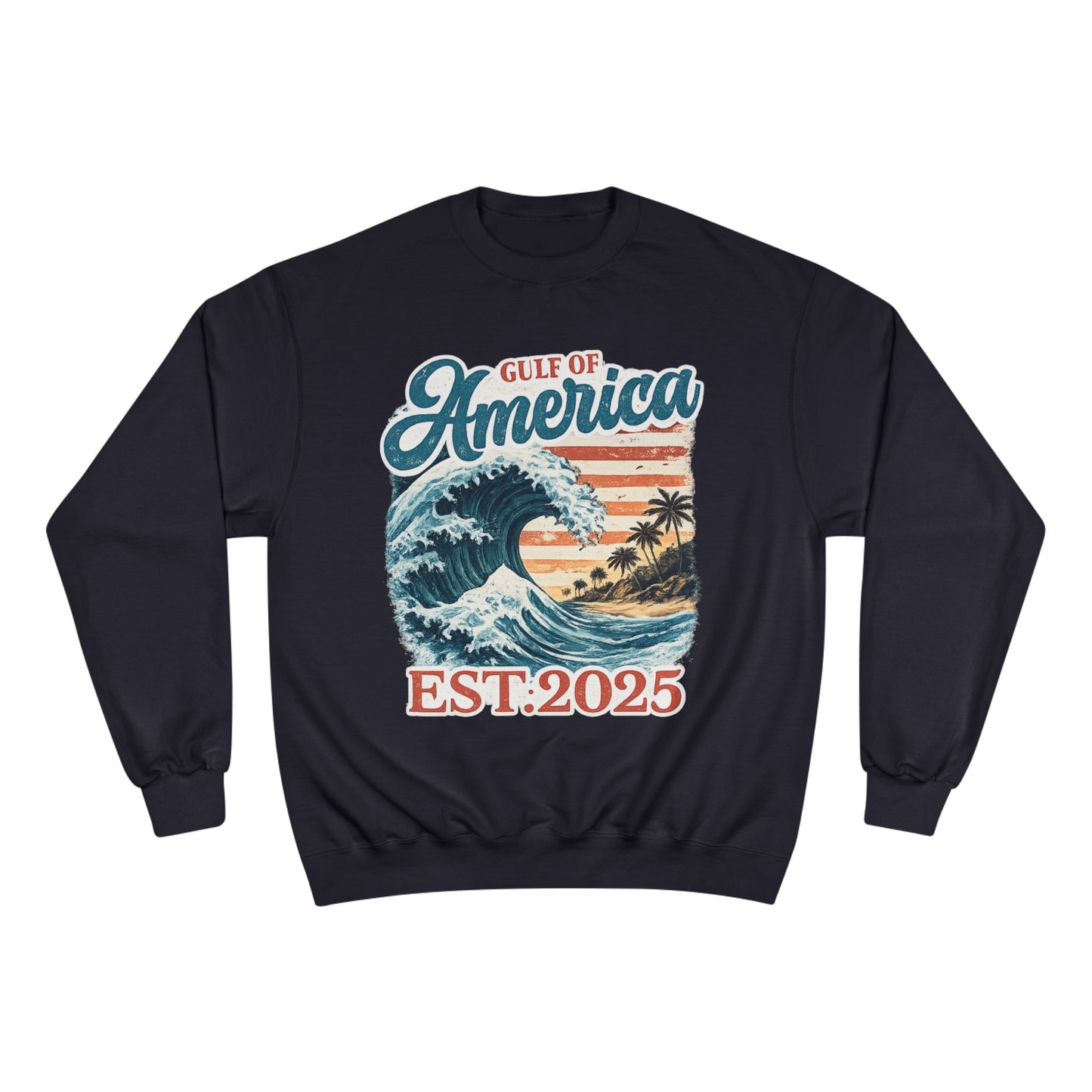 Gulf of America Est. 2025 Waves Champion Brand Hoodie