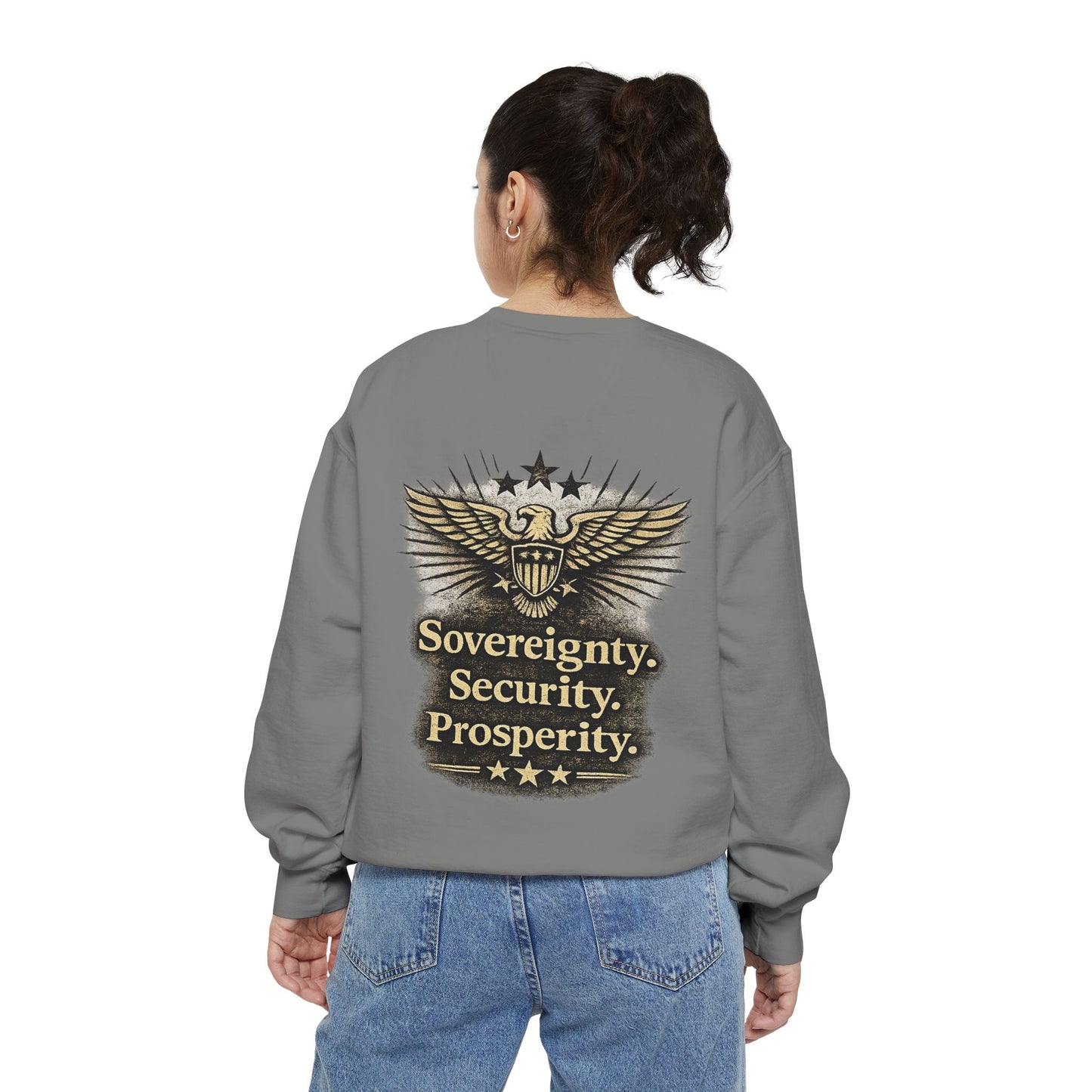 M.A.F.A. "Statue Of Liberty" "Sovereignty Security Prosperity " Gildan Brand Crewneck Sweatshirt