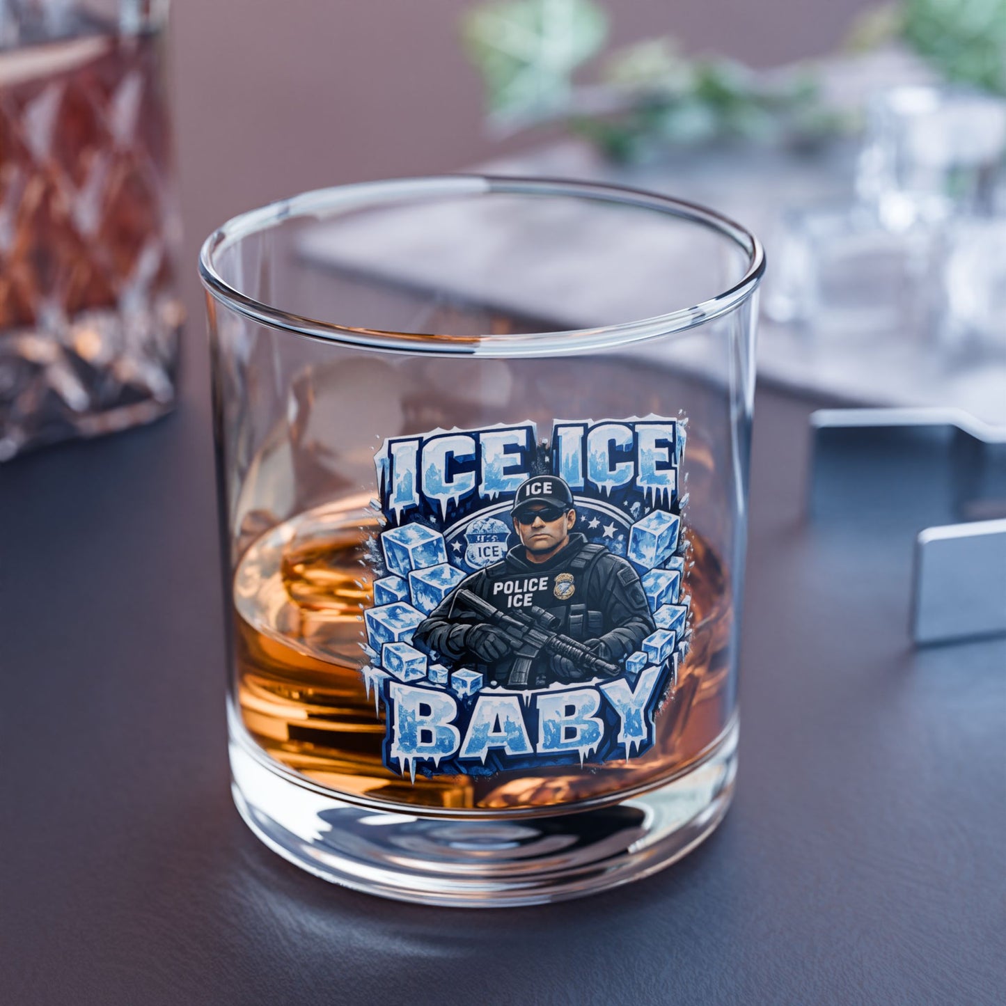 Ice Ice Baby ICE Agent 10oz Whiskey Glass