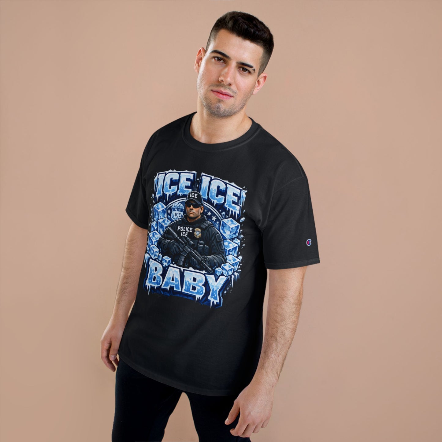 Ice Ice Baby ICE Agent Champion Brand T-Shirt