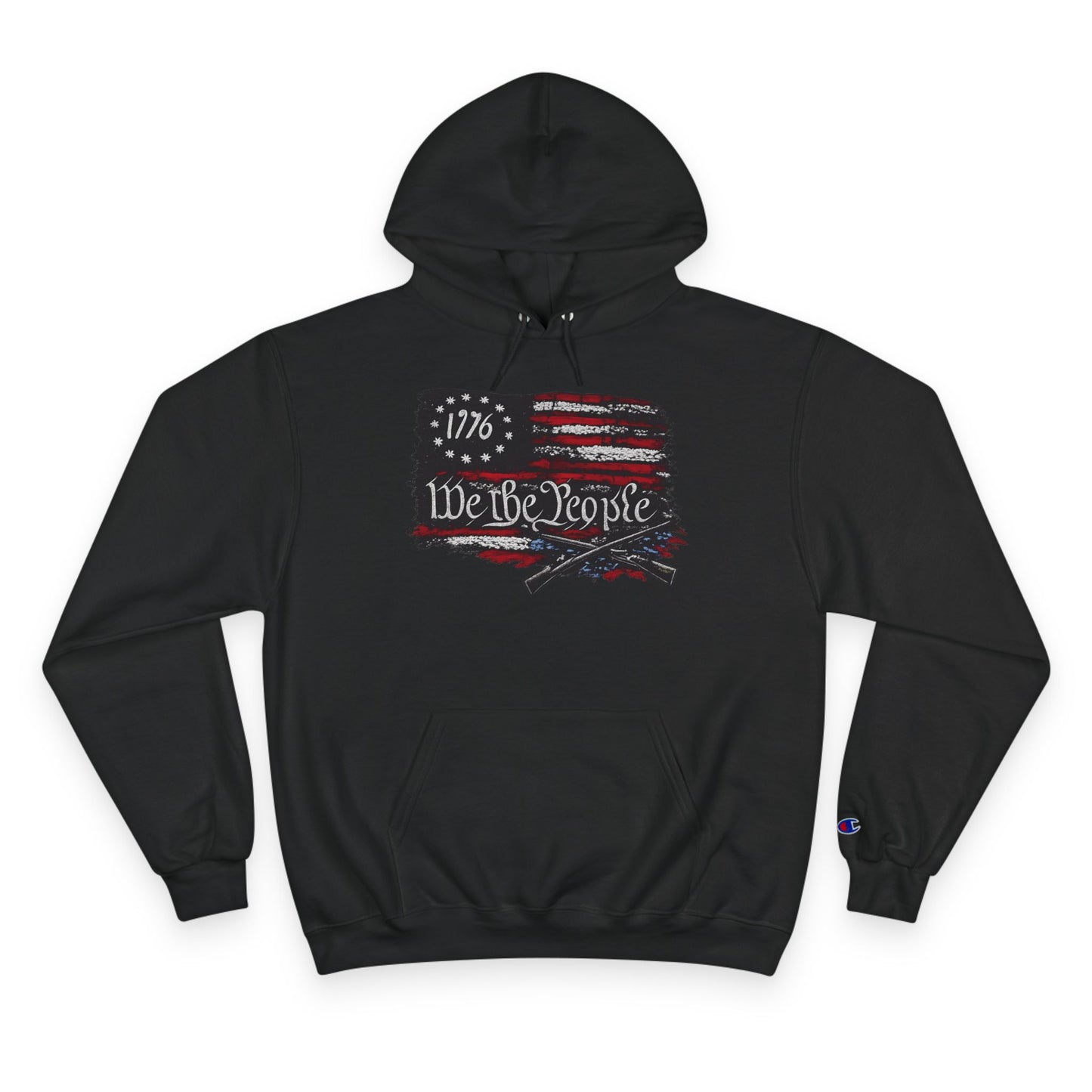 We the People 1776 Flag Champion Brand Hoodie