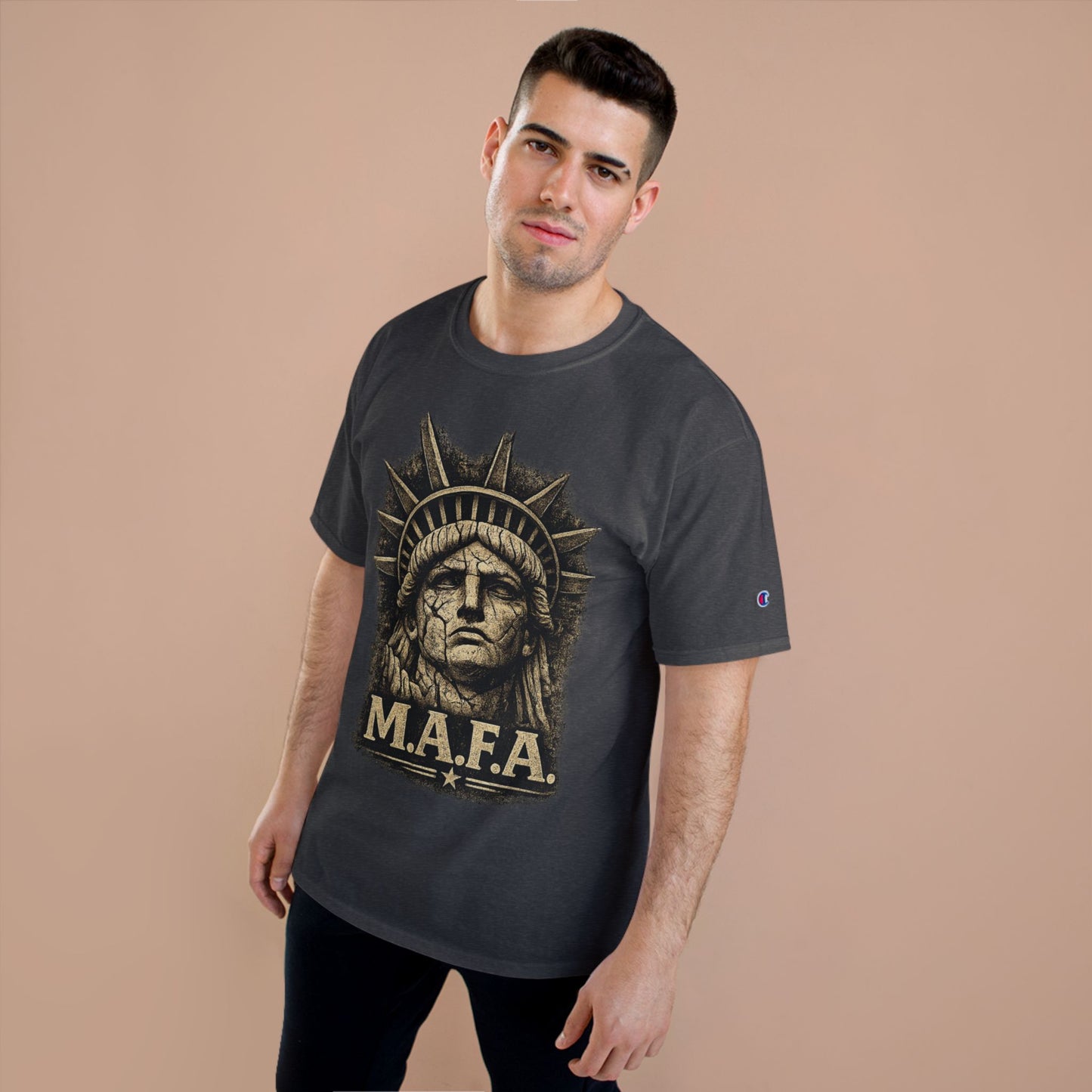 M.A.F.A. "Statue Of Liberty" "Sovereignty Security Prosperity " Champion Brand T-Shirt