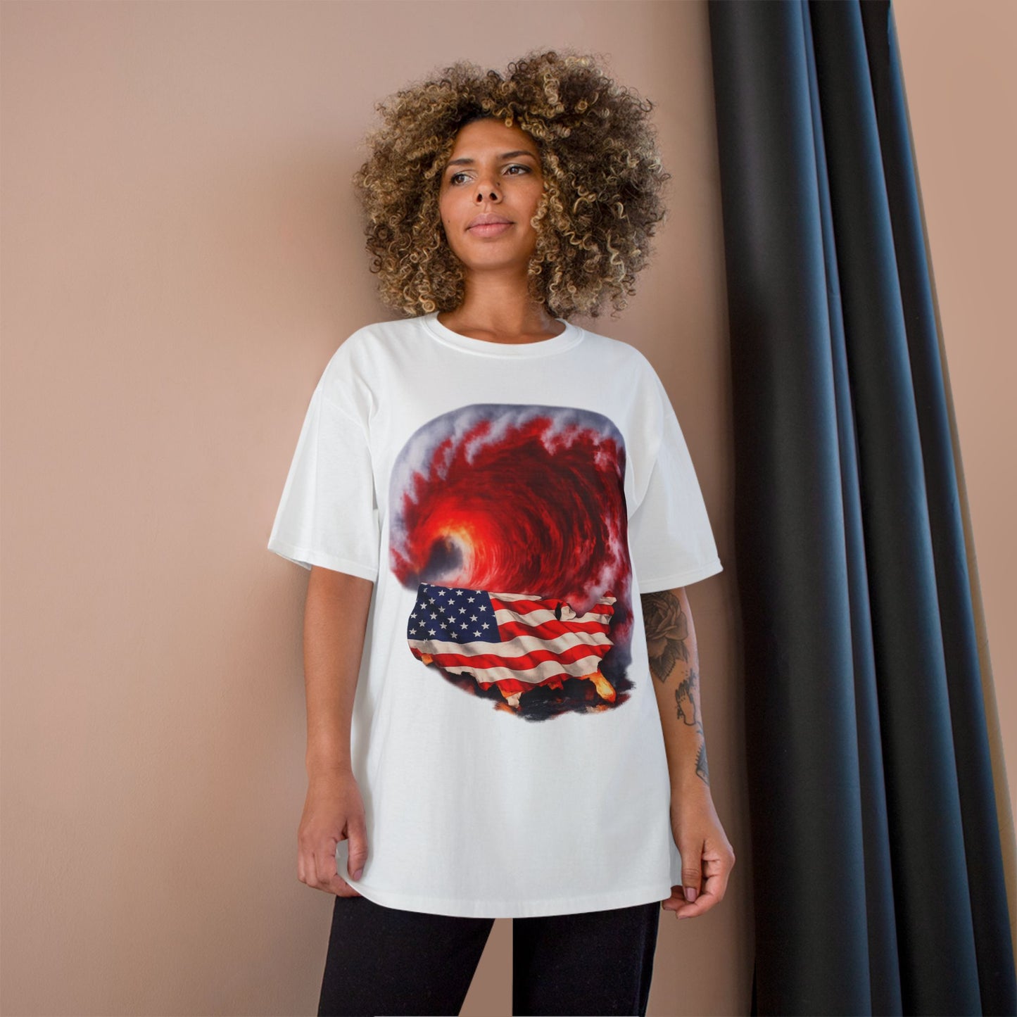 Red Wave USA Champion Brand T-Shirt