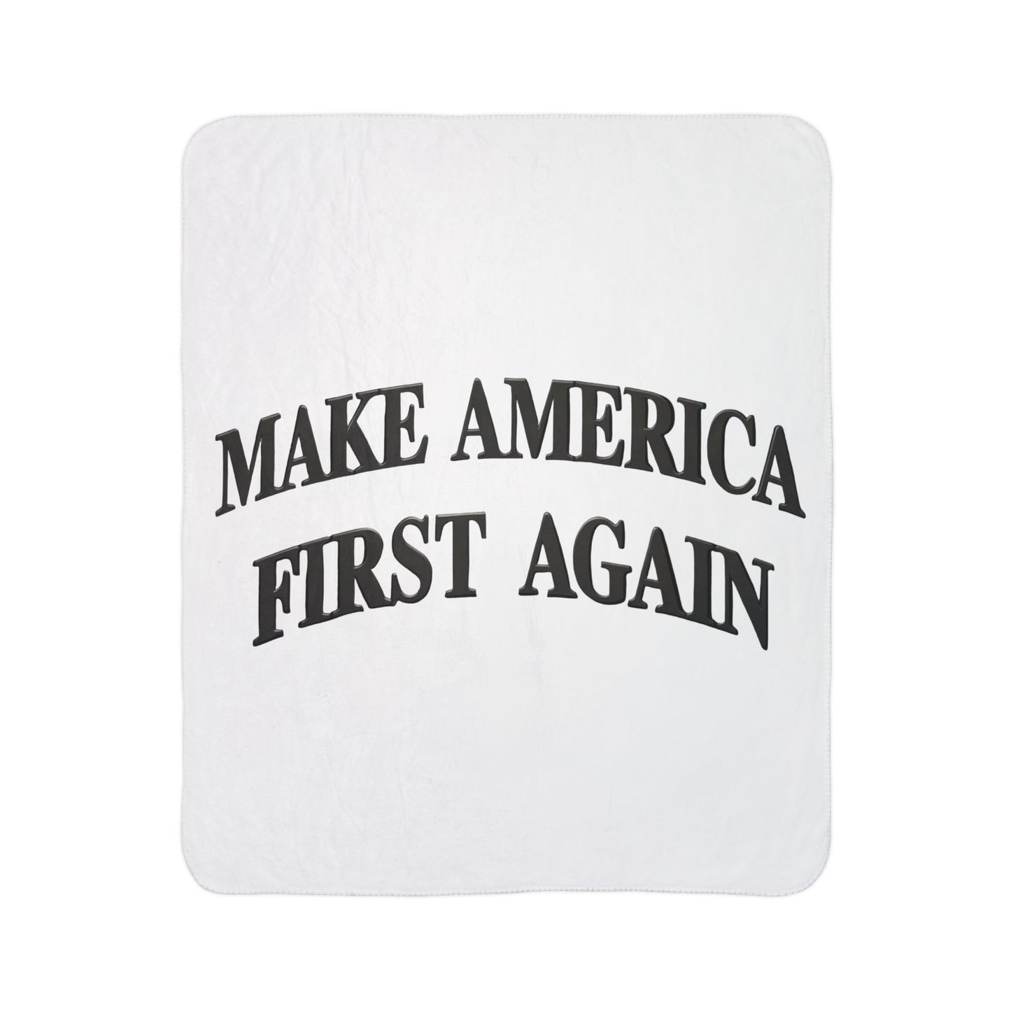 Black "Make America First Again" Fleece Sherpa Blanket