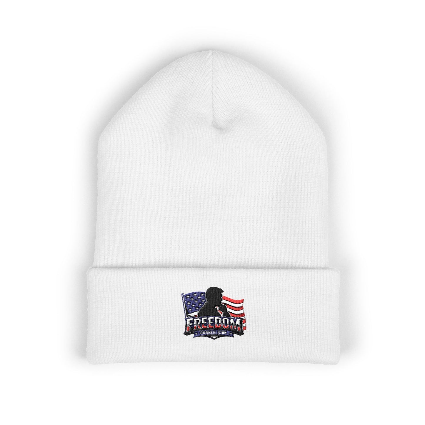 Embroidered Charlie Kirk Freedom Beanie —  Cuffed Knit Beanie