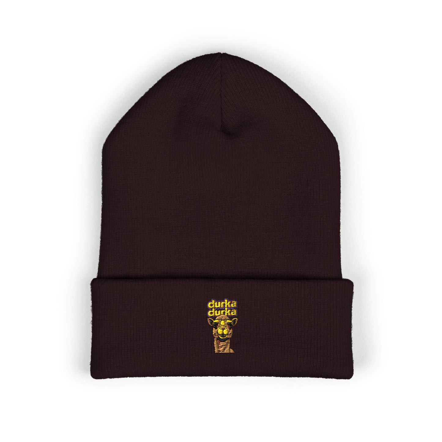 "Durka Durka" Camel Cuffed Beanie