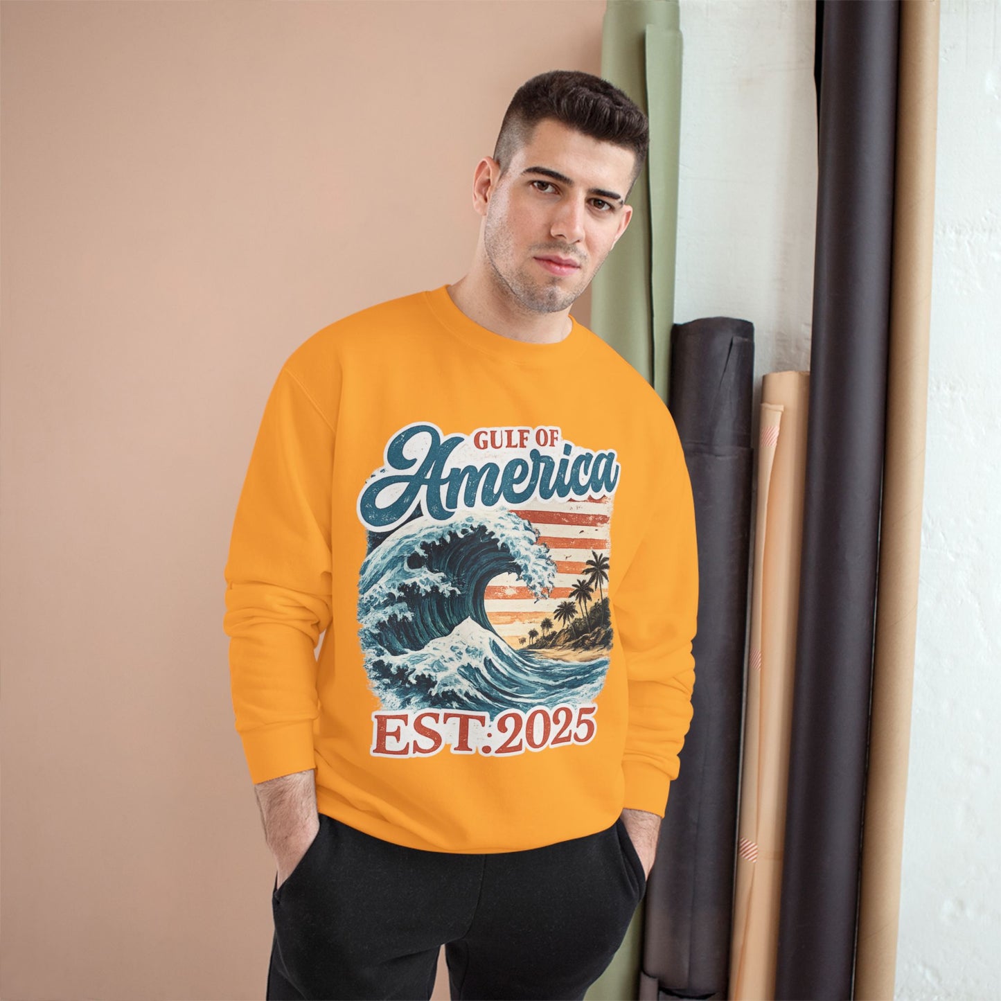 Gulf of America Est. 2025 Waves Champion Brand Hoodie