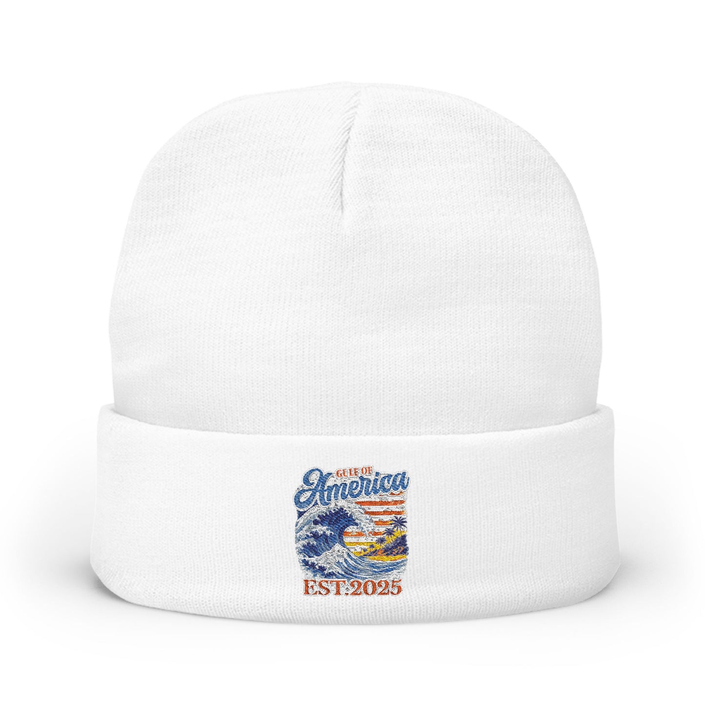 Gulf of America Est. 2025 Waves Embroidered Knit Beanie
