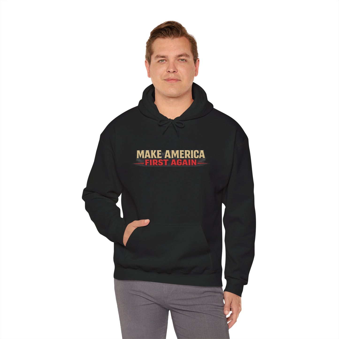 "Make America First Again" America First Is Not A Slogan - It's A Standard Comfort Color Brand Hoodie