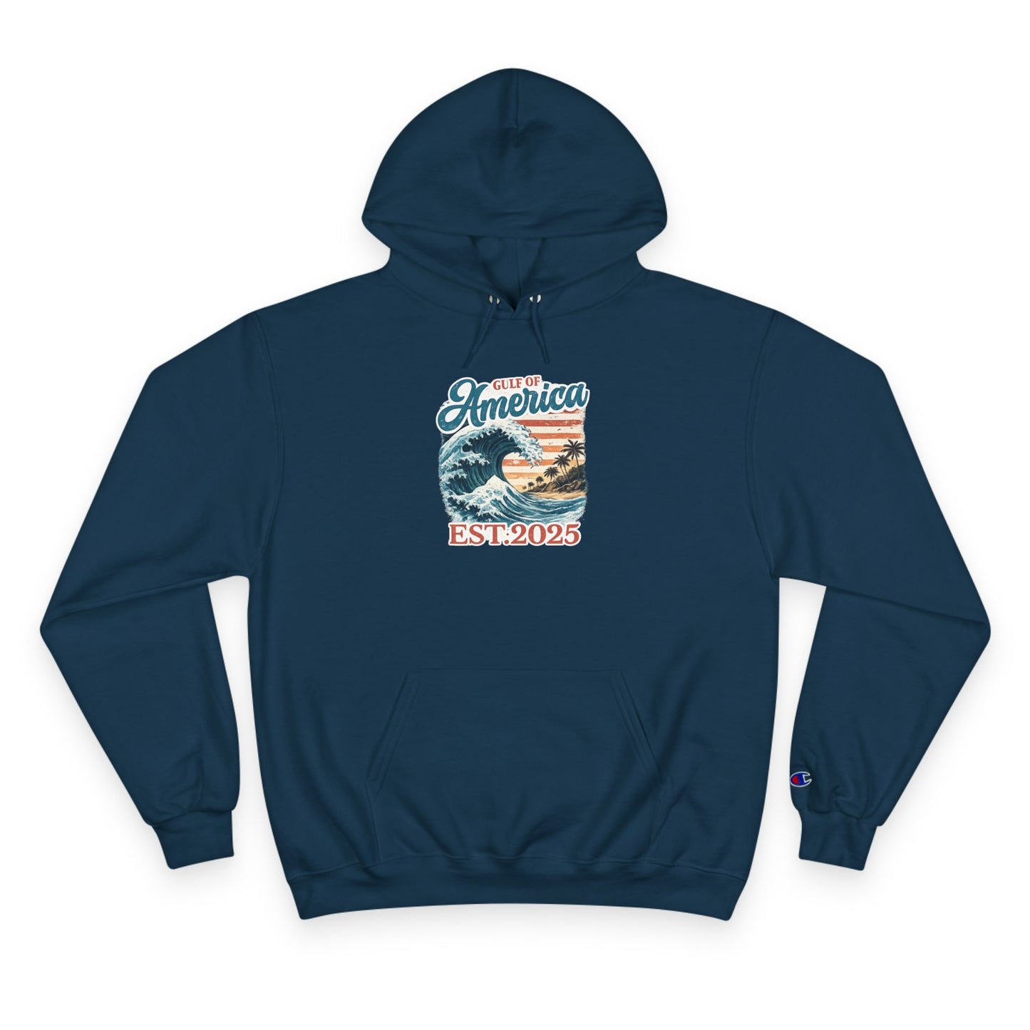 Gulf of America Est. 2025 Waves Champion Brand Hoodie