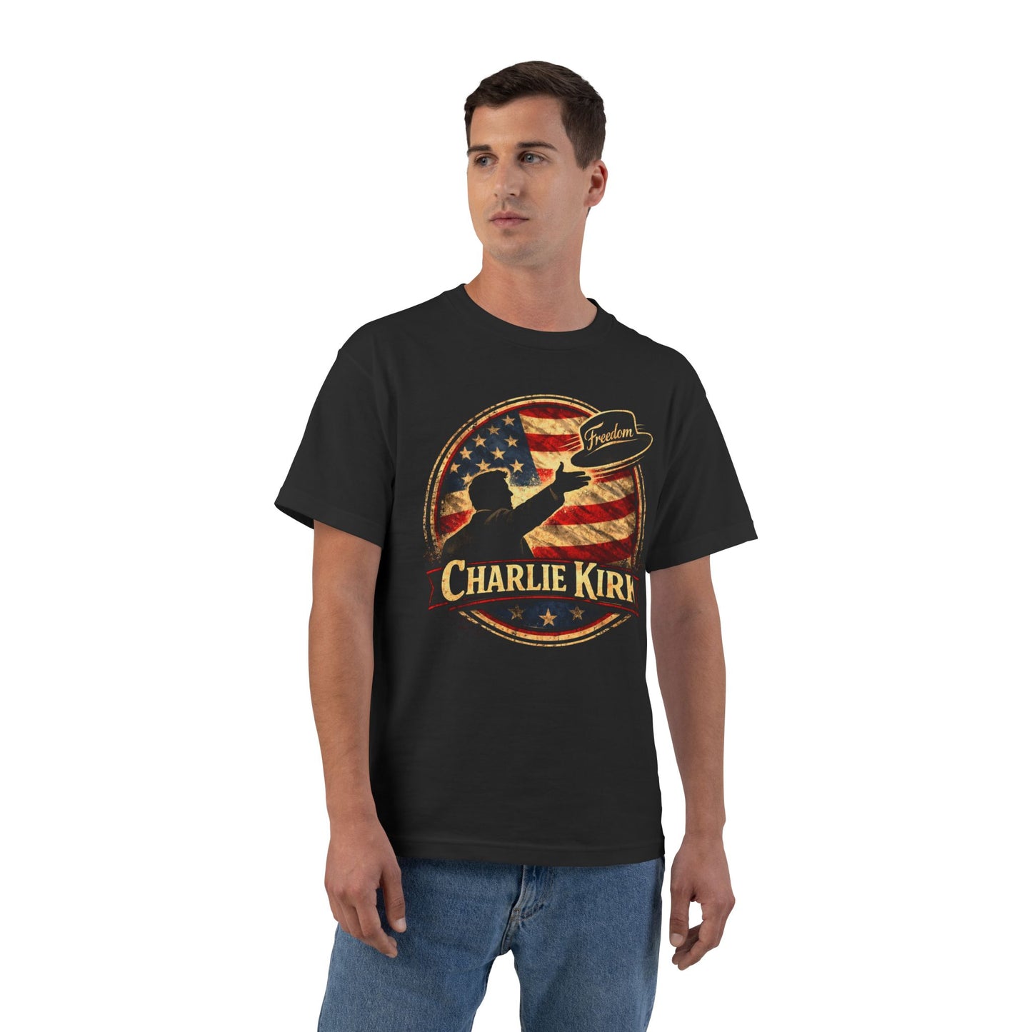 Charlie Kirk Freedom Hat HANES Brand T-Shirt