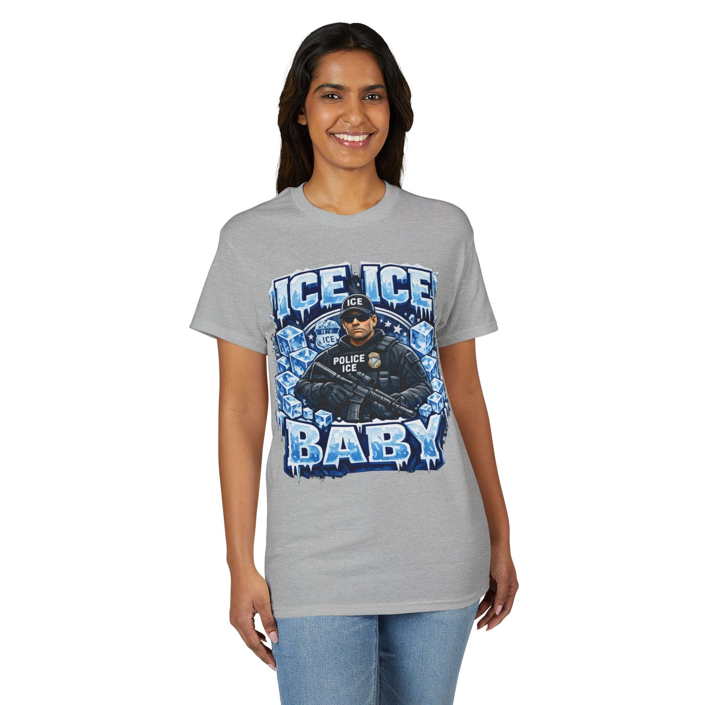 Ice Ice Baby ICE Agent Gildan 8000 Brand T-Shirt