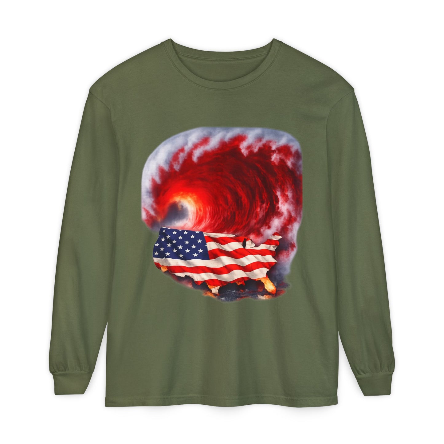 Red Wave USA Comfort Color Brand Long Sleeve