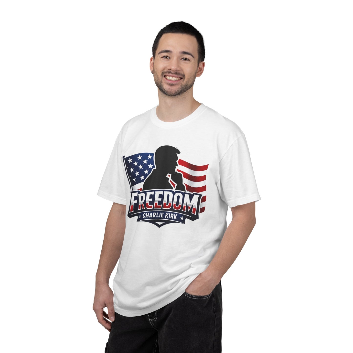 Charlie Kirk Freedom  T-Shirt — Charlie Kirk American Flag Graphic Tee