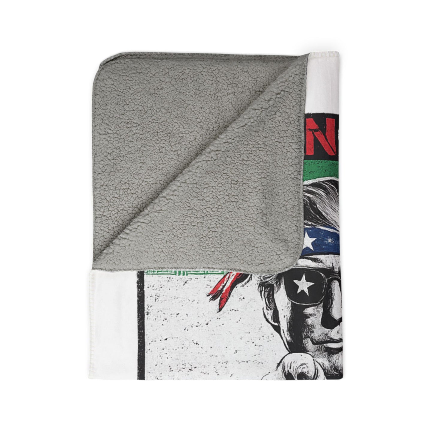 "Make Iran Great Again (MIGA)" Trump Fleece Sherpa Blanket