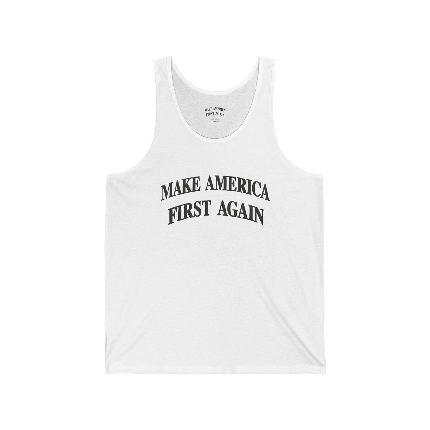 Black "Make America First Again"  Tank Top