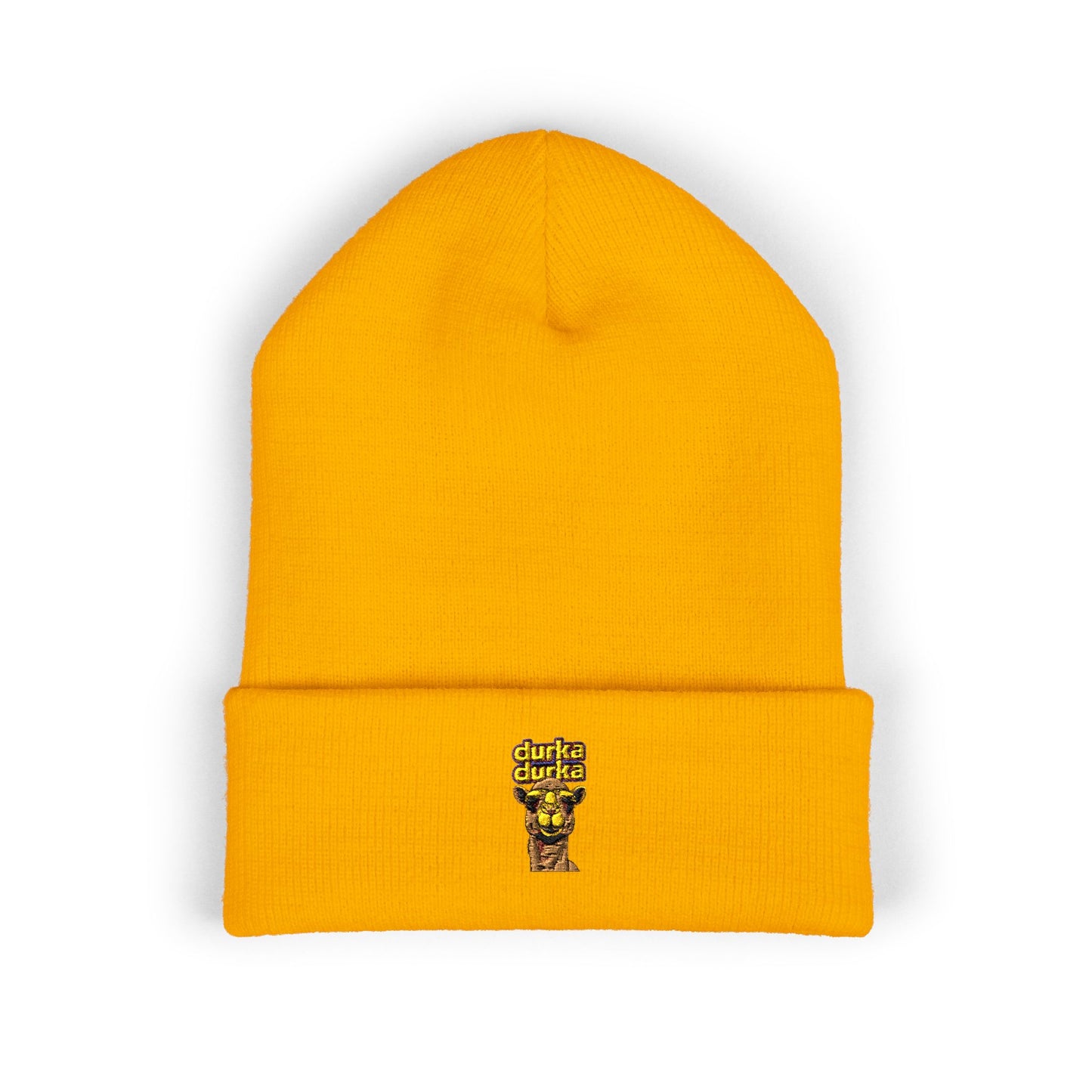 "Durka Durka" Camel Cuffed Beanie