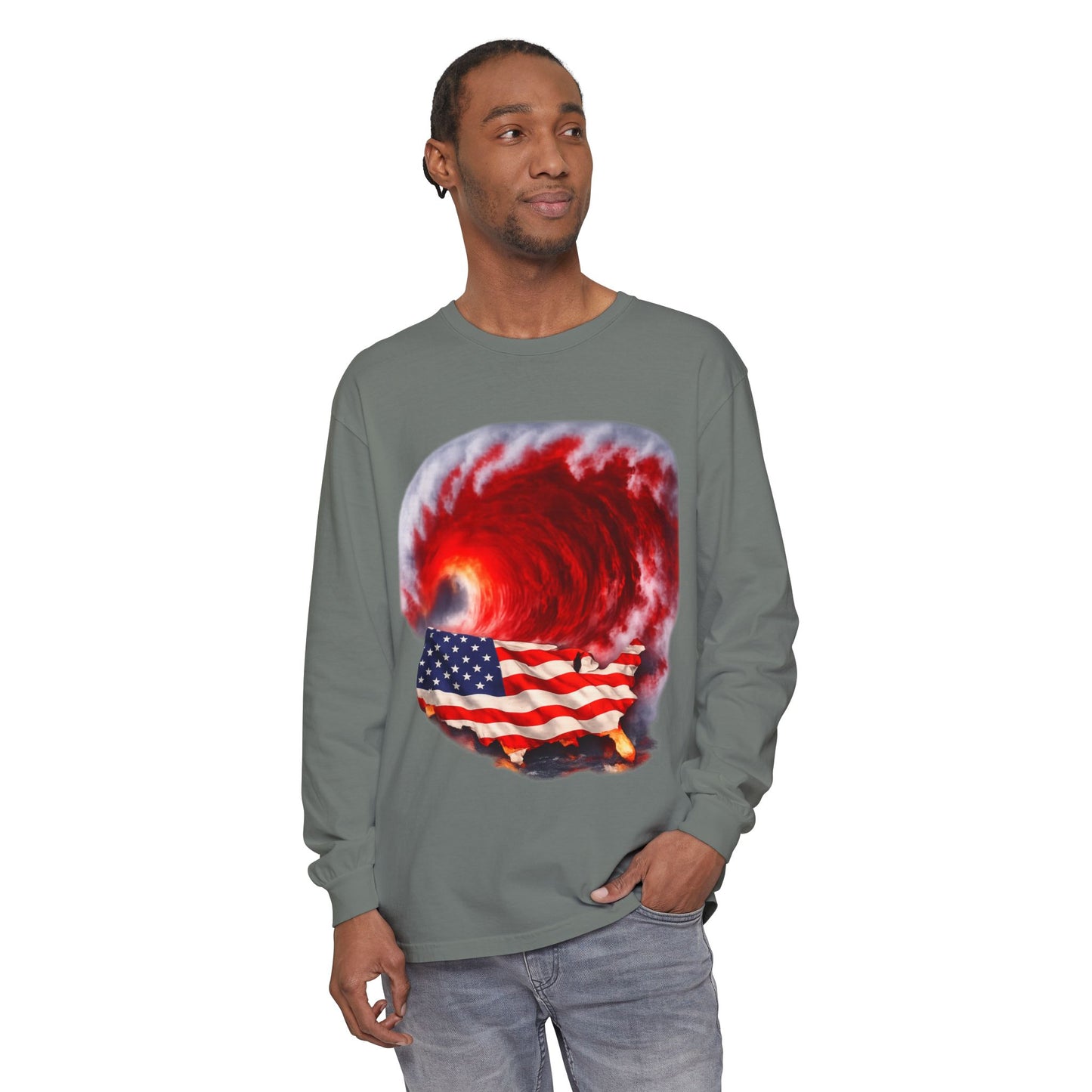Red Wave USA Comfort Color Brand Long Sleeve