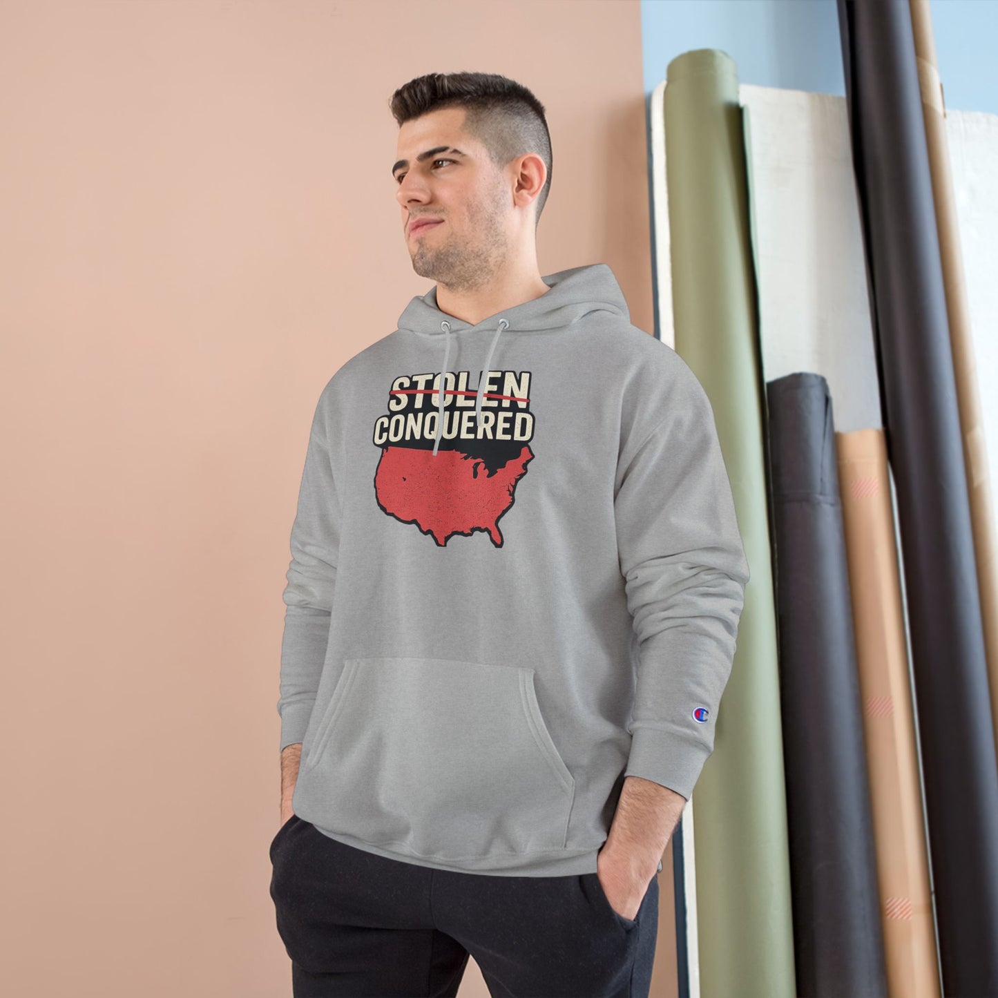 Stolen Conquered USA Champion Brand Hoodie