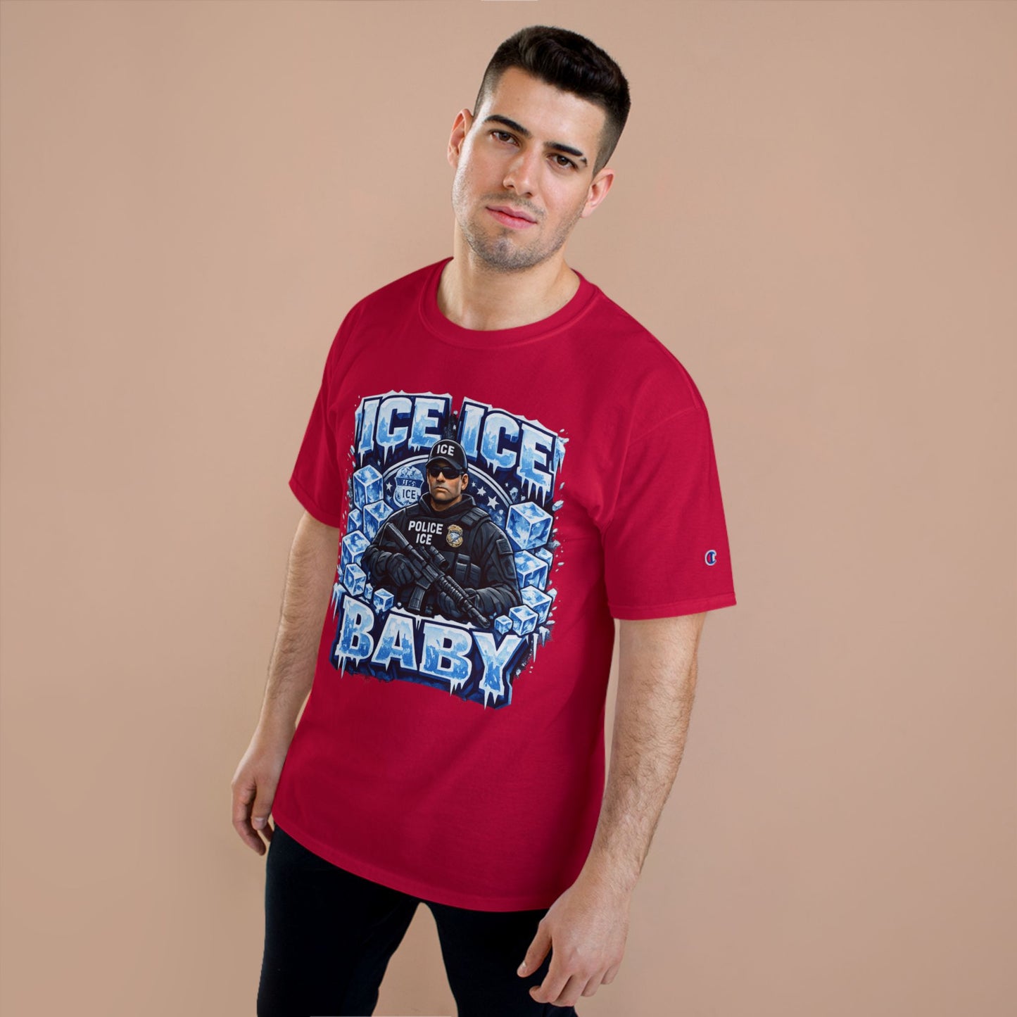 Ice Ice Baby ICE Agent Champion Brand T-Shirt