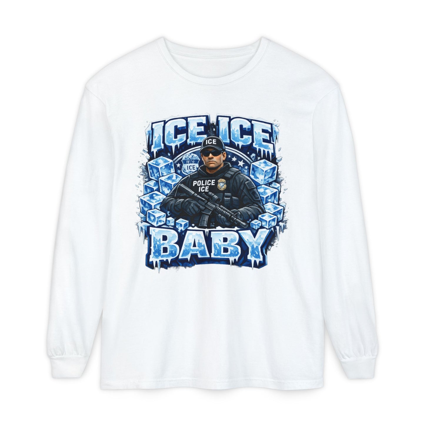 Ice Ice Baby Police Graphic Long Sleeve Tee