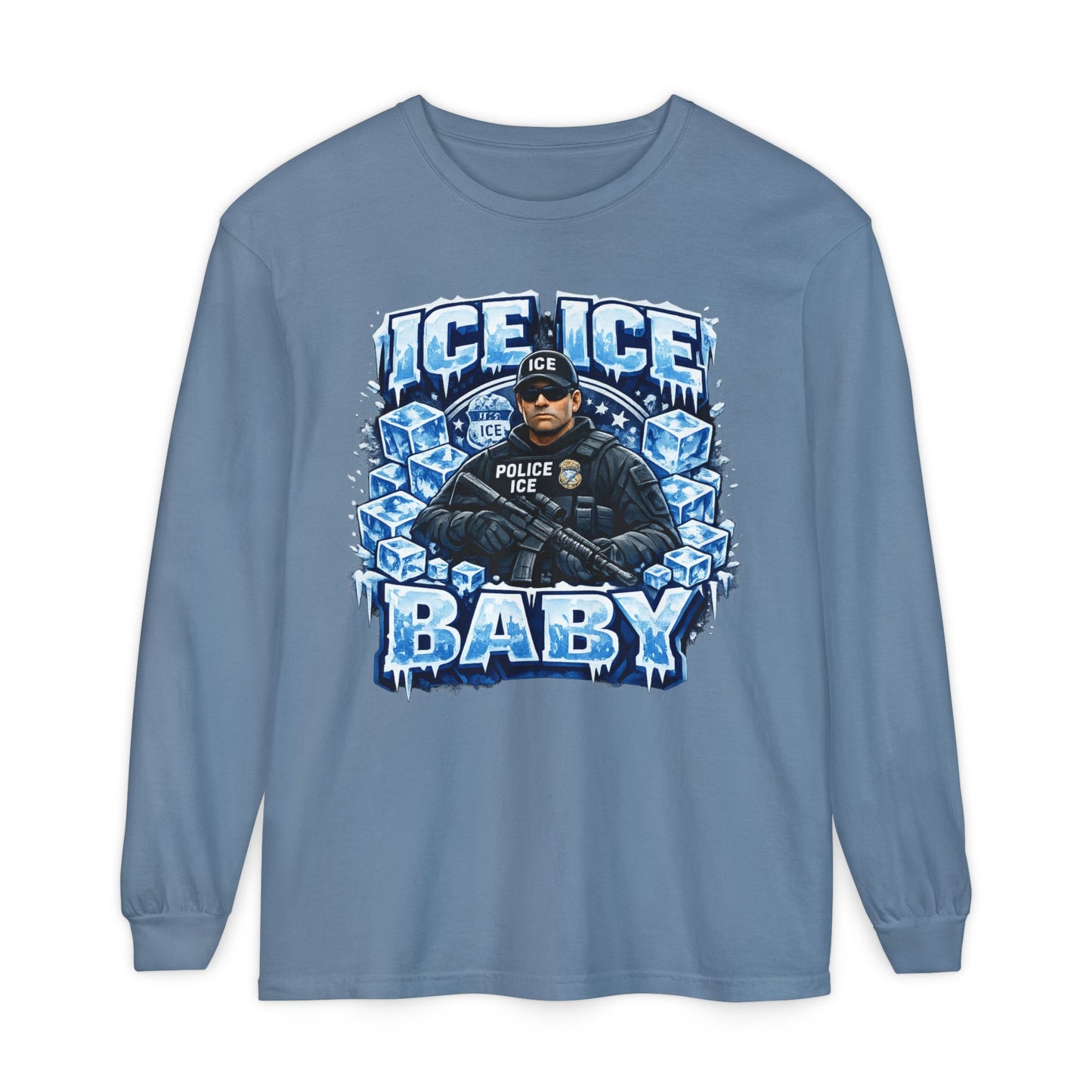 Ice Ice Baby Police Graphic Long Sleeve Tee