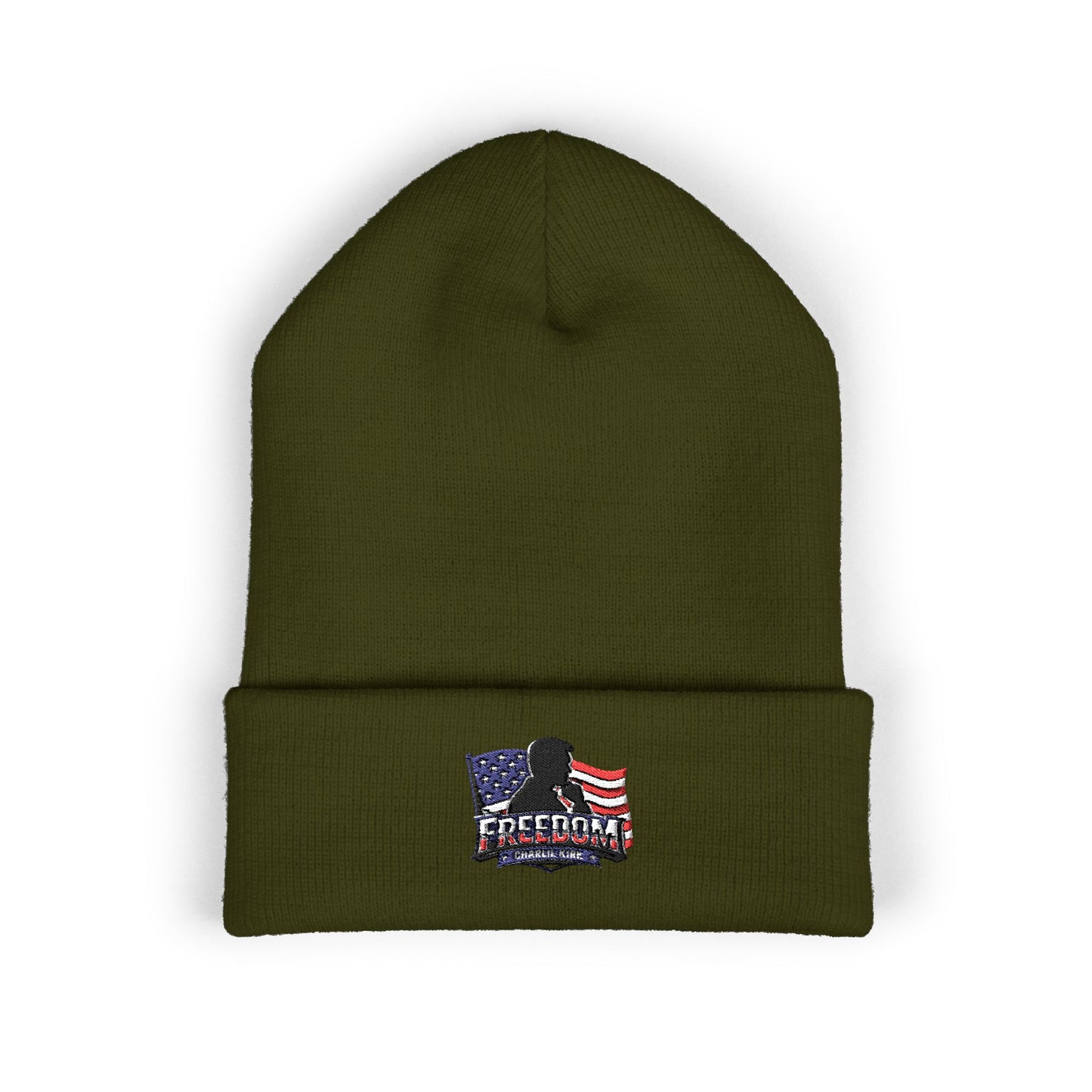Embroidered Charlie Kirk Freedom Beanie —  Cuffed Knit Beanie