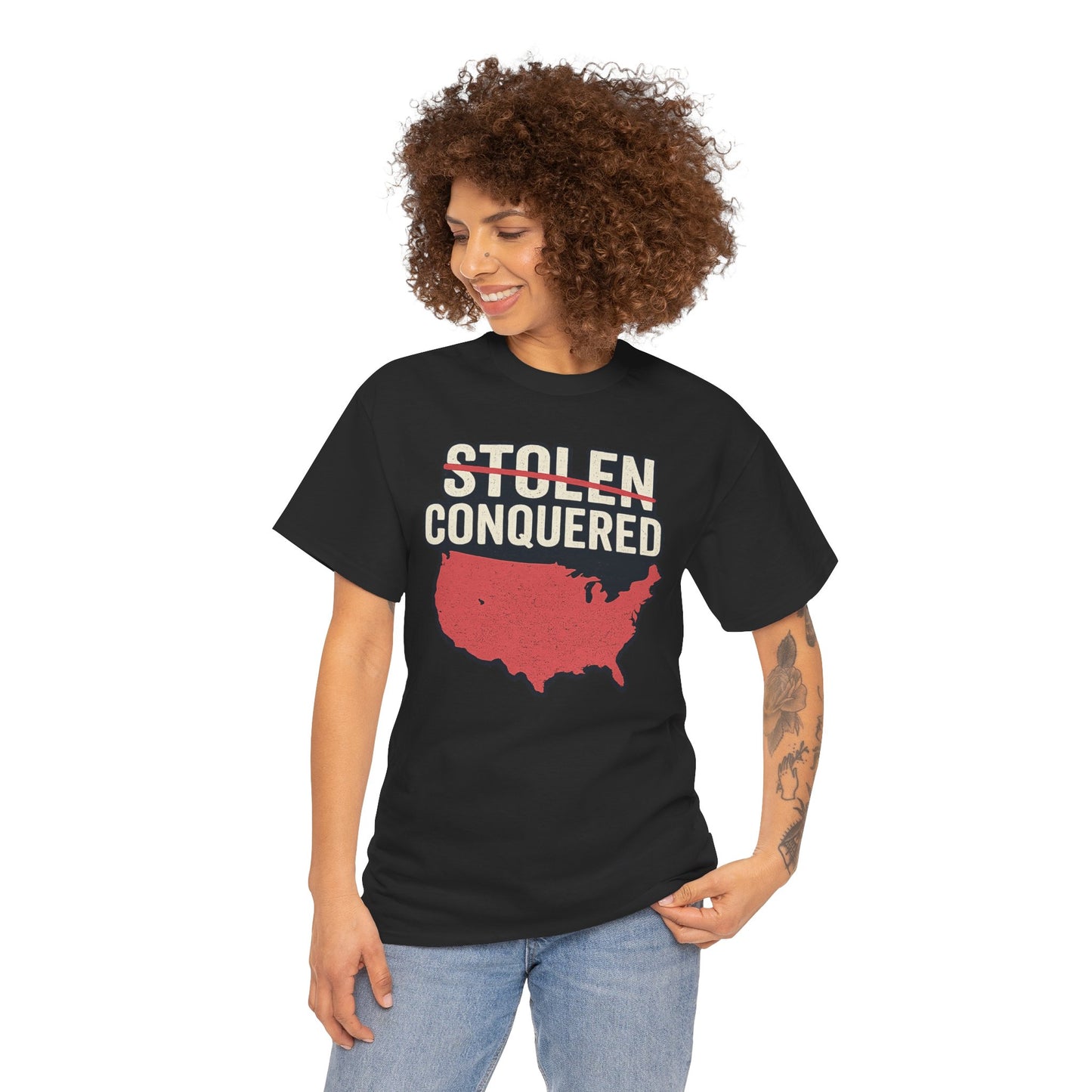 Stolen Conquered USA Gildan Brand T-Shirt