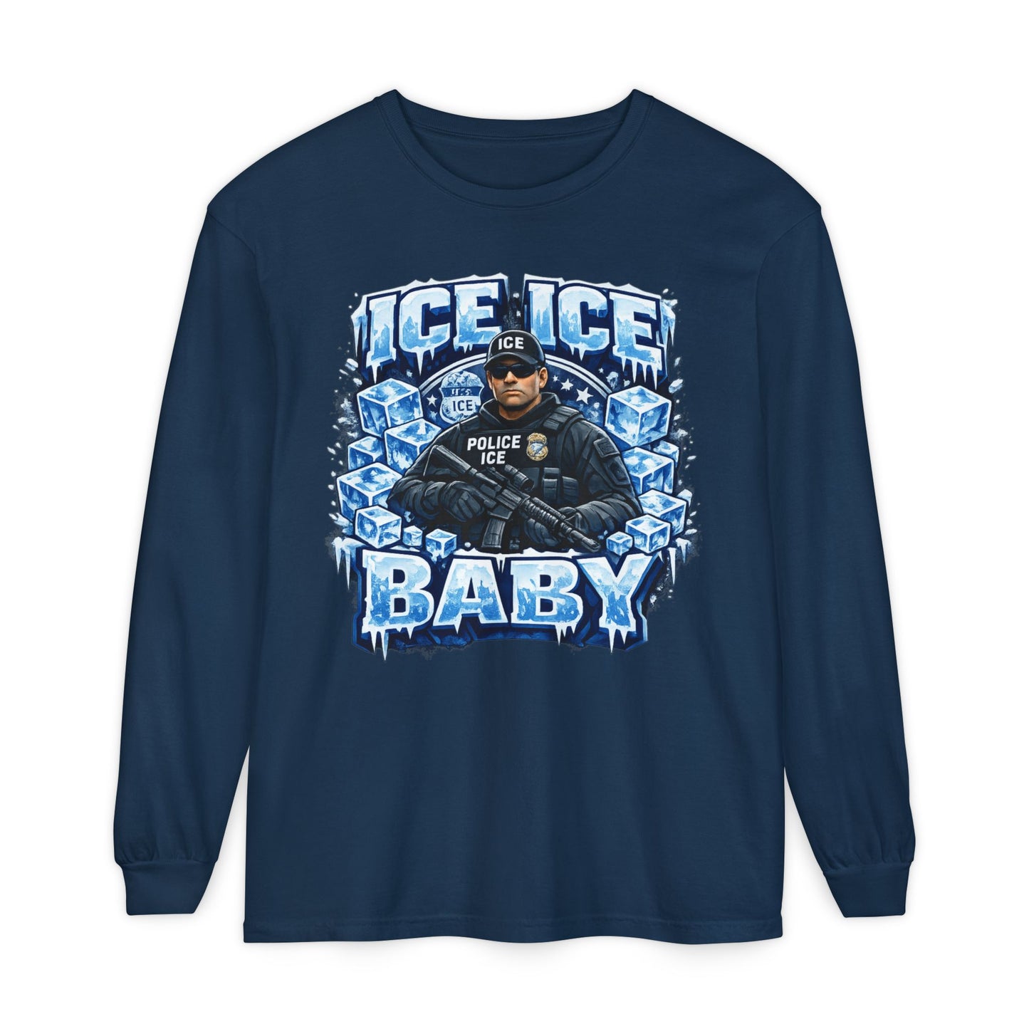 Ice Ice Baby Police Graphic Long Sleeve Tee