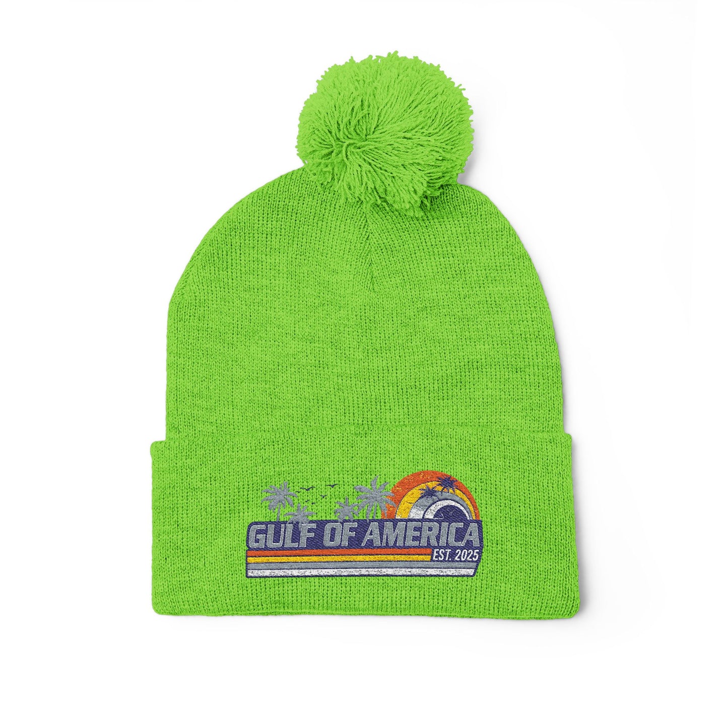 Gulf of America Vintage Embroidered Pom-Pom Knit Beanie