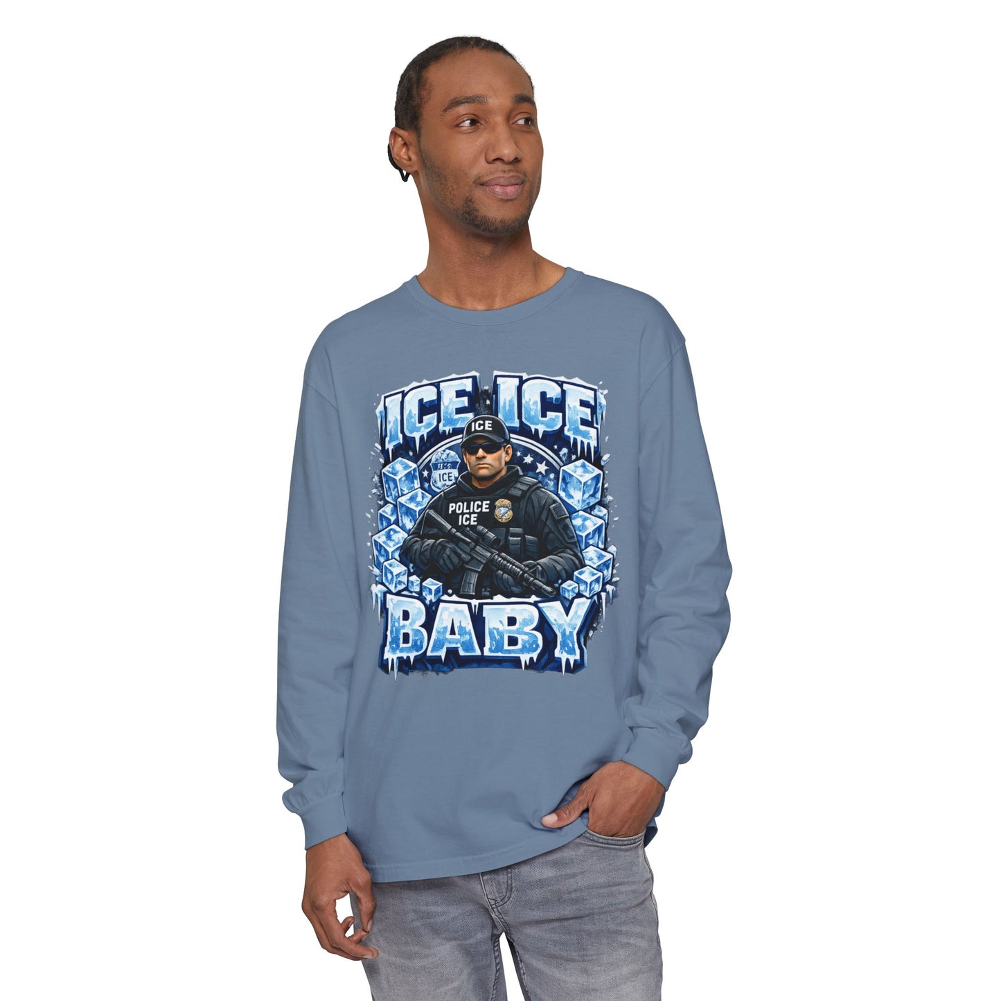 Ice Ice Baby Police Graphic Long Sleeve Tee