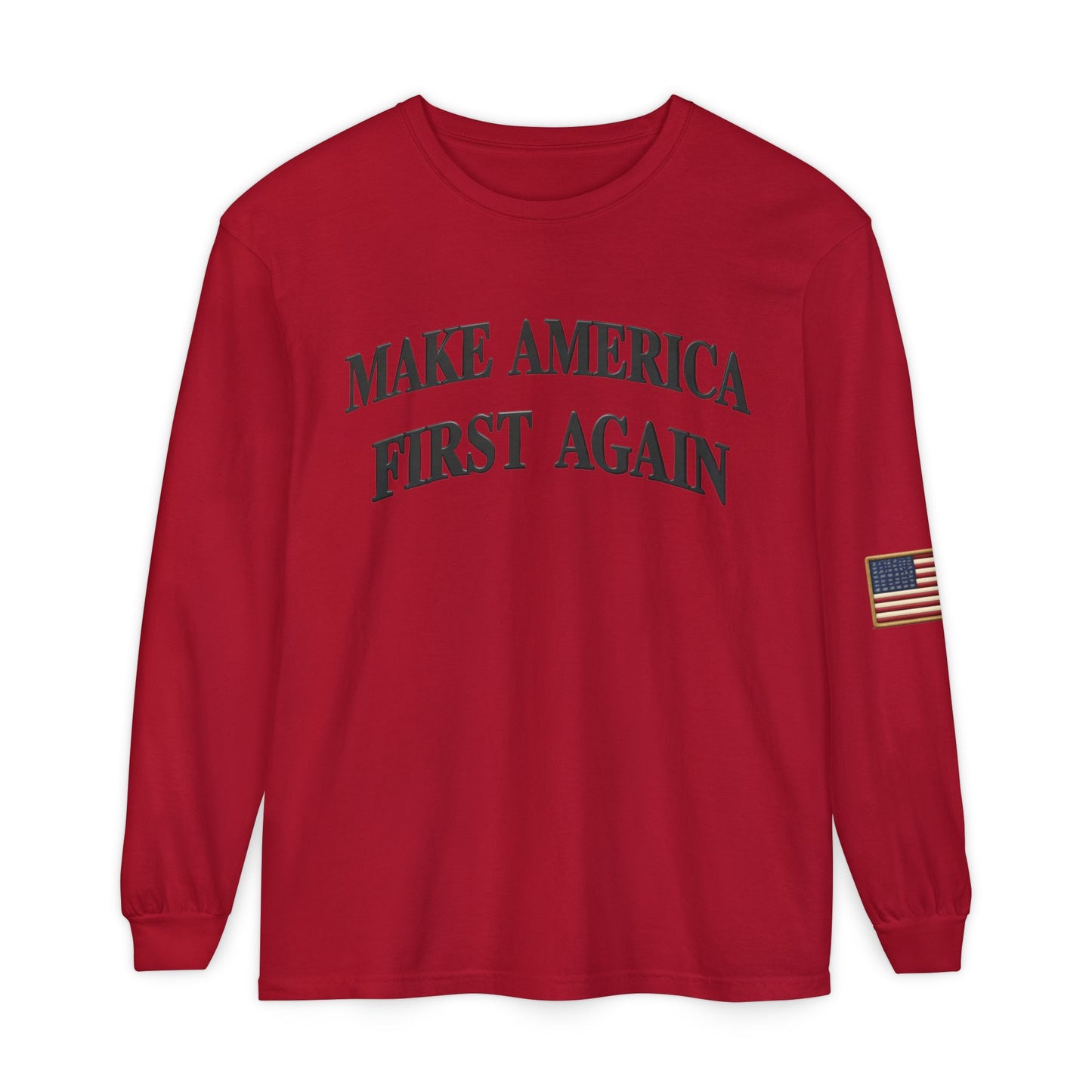 Black "Make America First Again" Long Sleeve T-Shirt