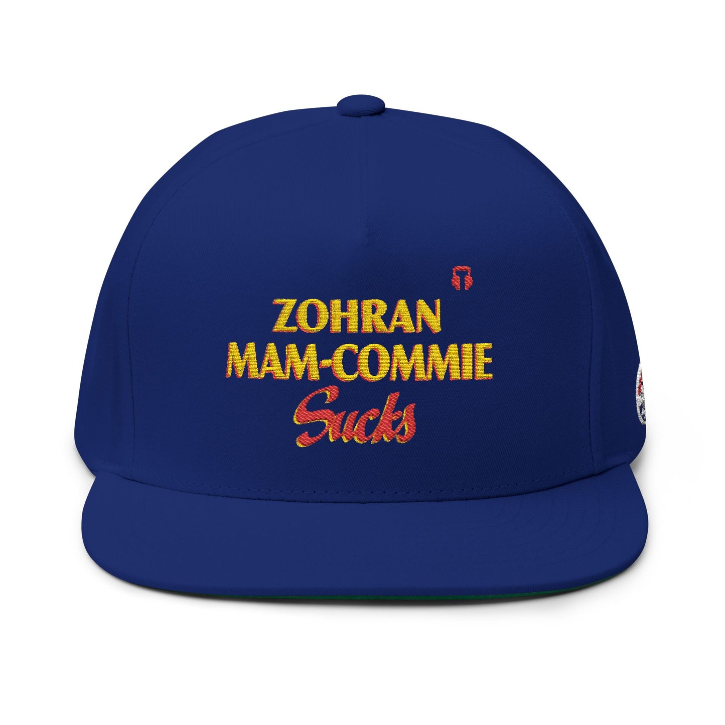 Zohran Mam-Commie Sucks Embroidered Snapback Flat Bill Cap