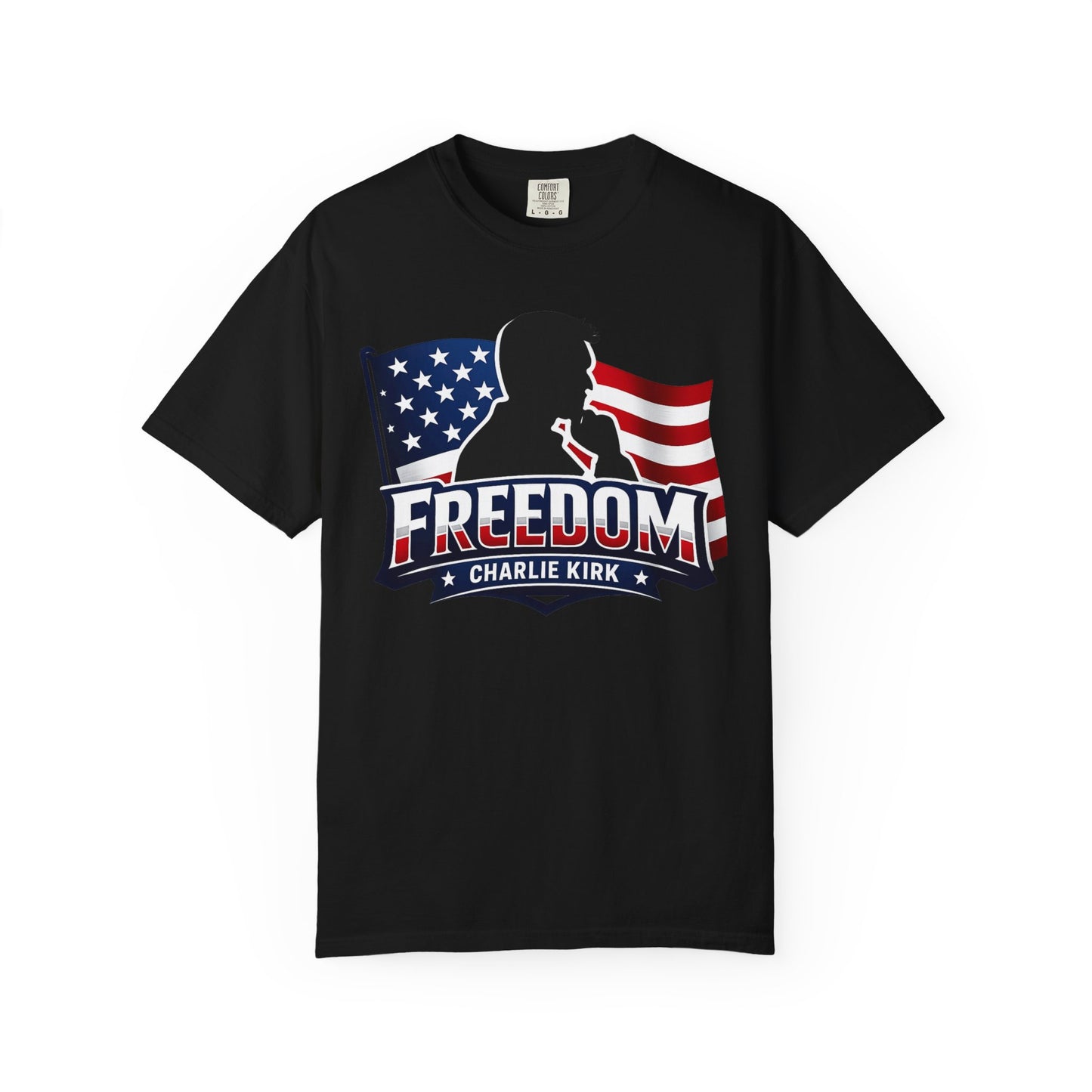 Charlie Kirk Freedom  T-Shirt — Charlie Kirk American Flag Graphic Tee