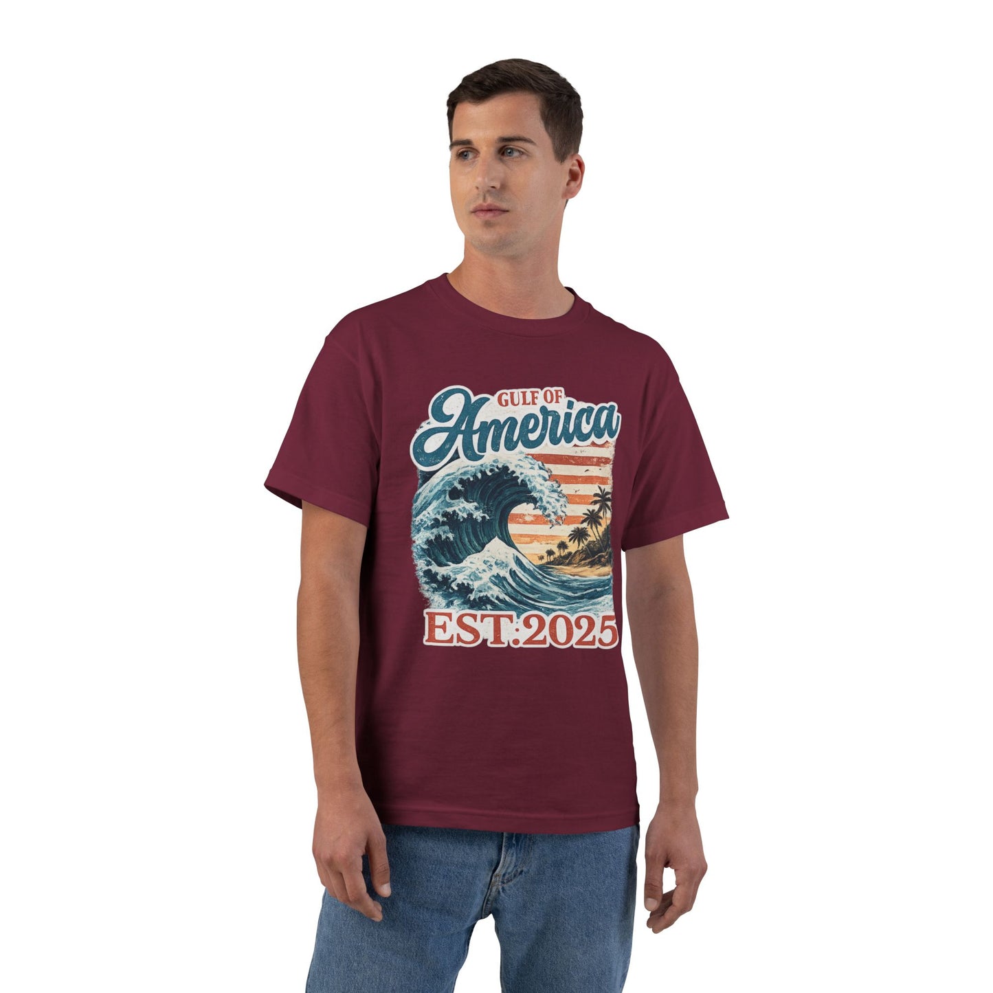 Gulf of America Est. 2025 Waves Hanes Brand T-Shirt