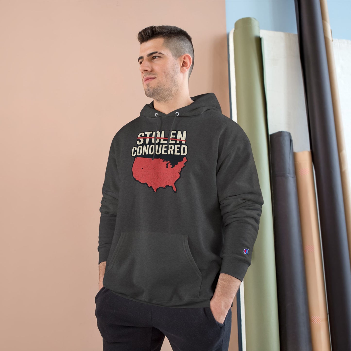 Stolen Conquered USA Champion Brand Hoodie