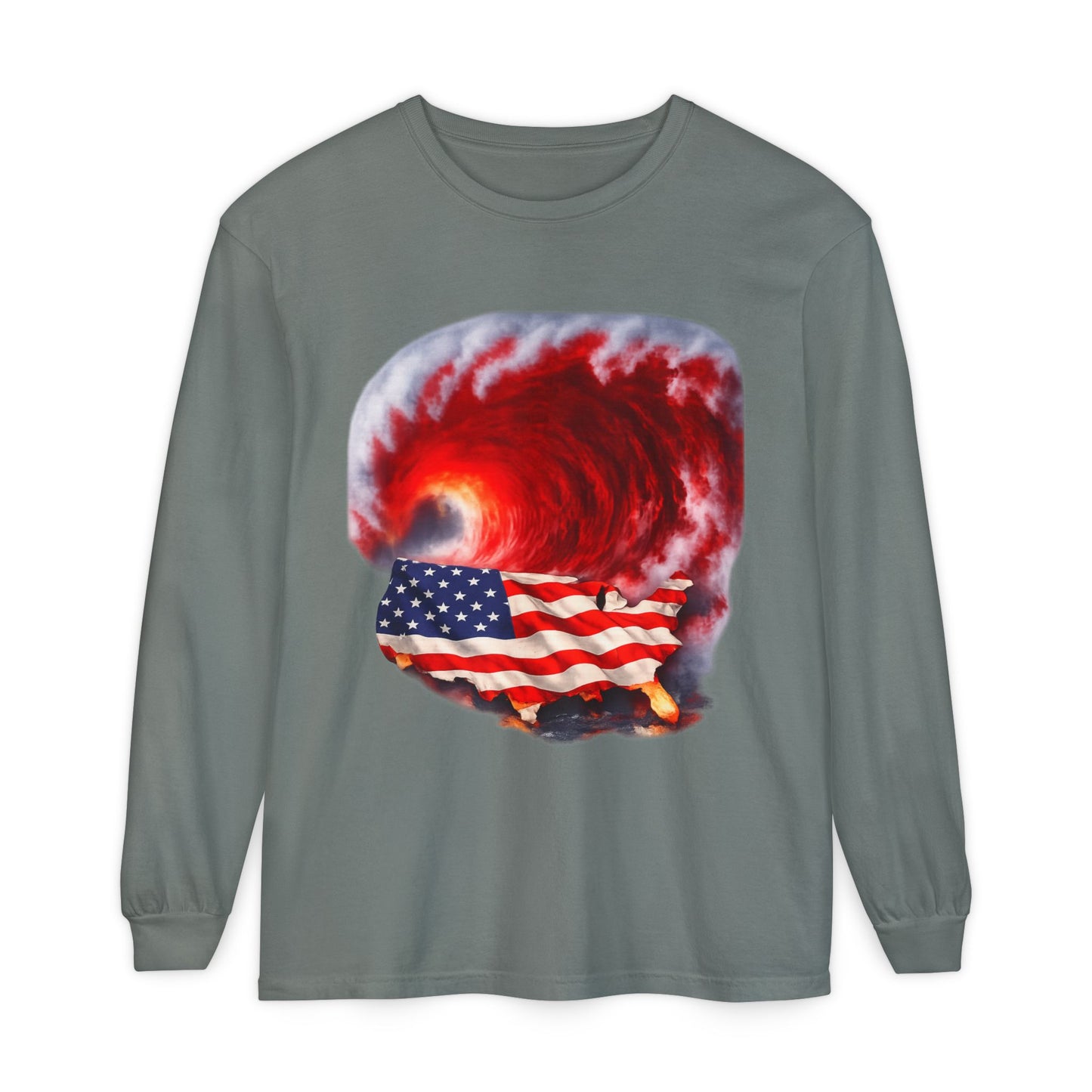 Red Wave USA Comfort Color Brand Long Sleeve