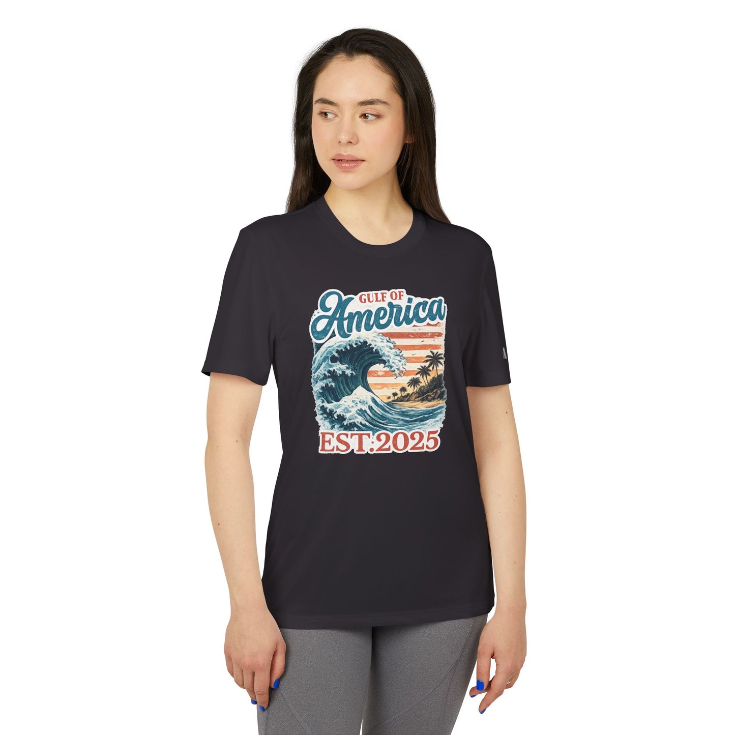 Gulf of America Est. 2025 Waves Adidas Brand T-Shirt
